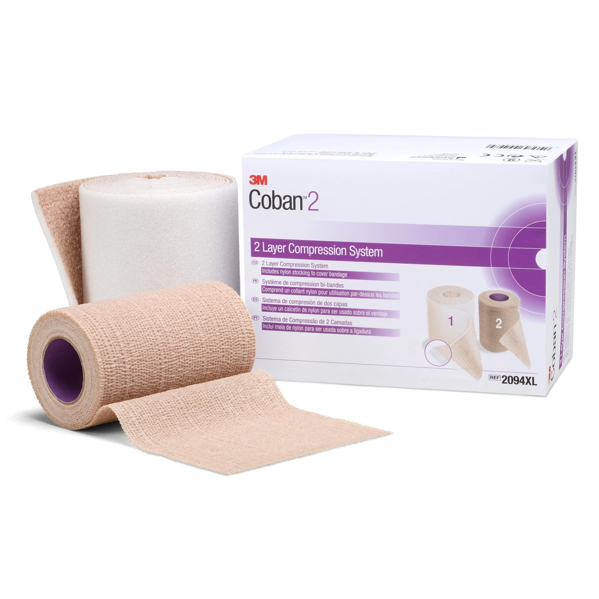 Solventum Corporation 3M Coban 2 Self-adherent / Pull On Closure 2-Layer Compression Bandage System (8/CS)