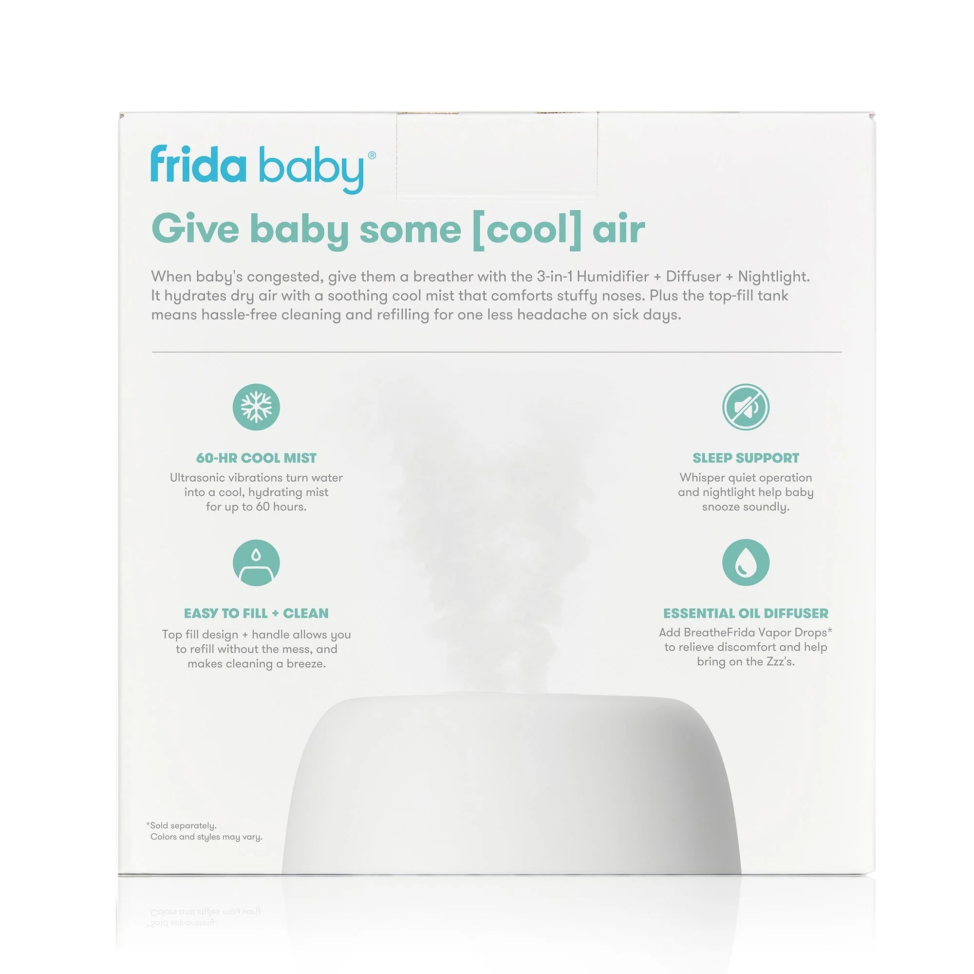 3 in 1 Humidifier Difuser and Nighlight BreatheFrida 0.5 Gal Water Neonate / Infant
