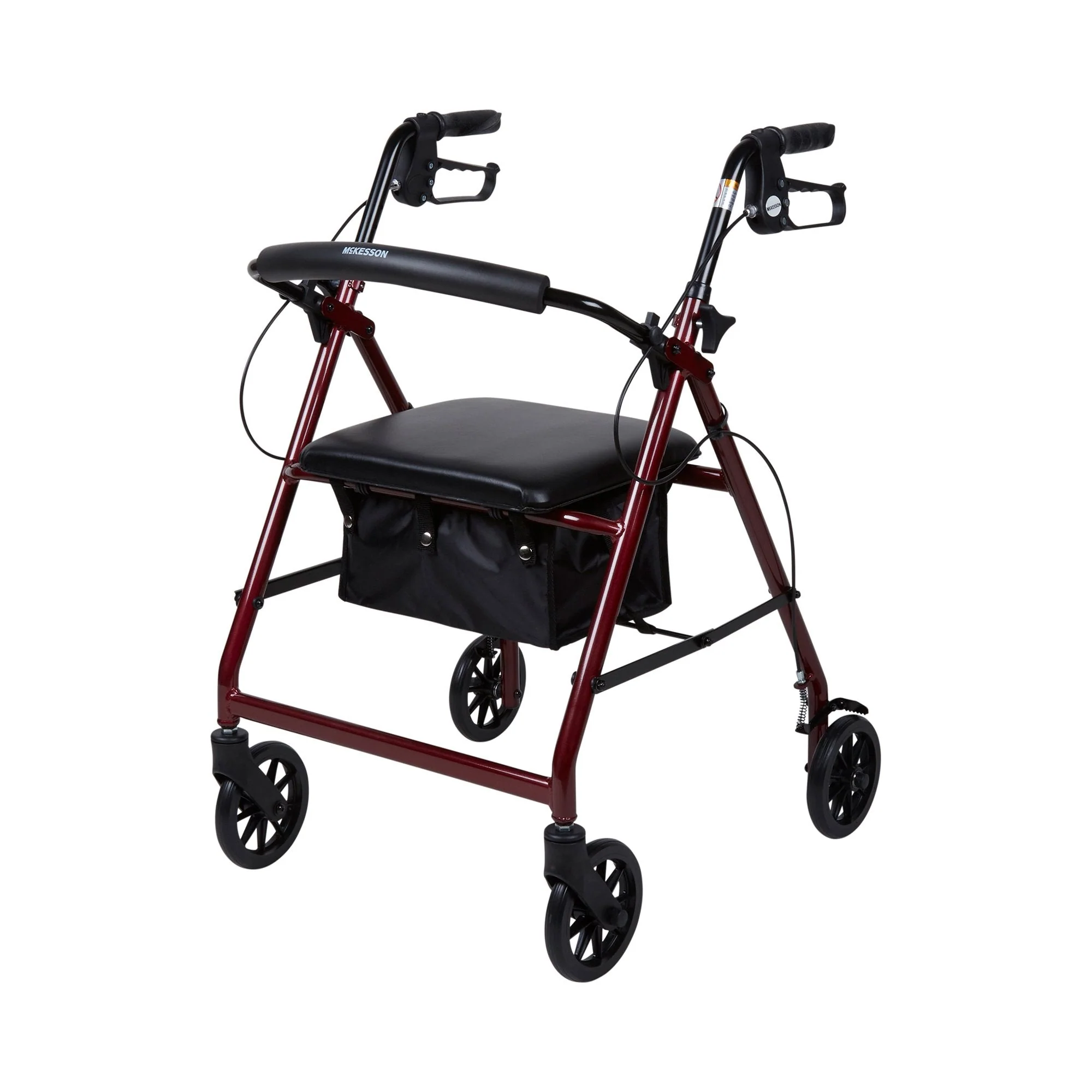 McKesson Brand McKesson Folding Aluminum Four-Wheel Rollator, Red - Image 3