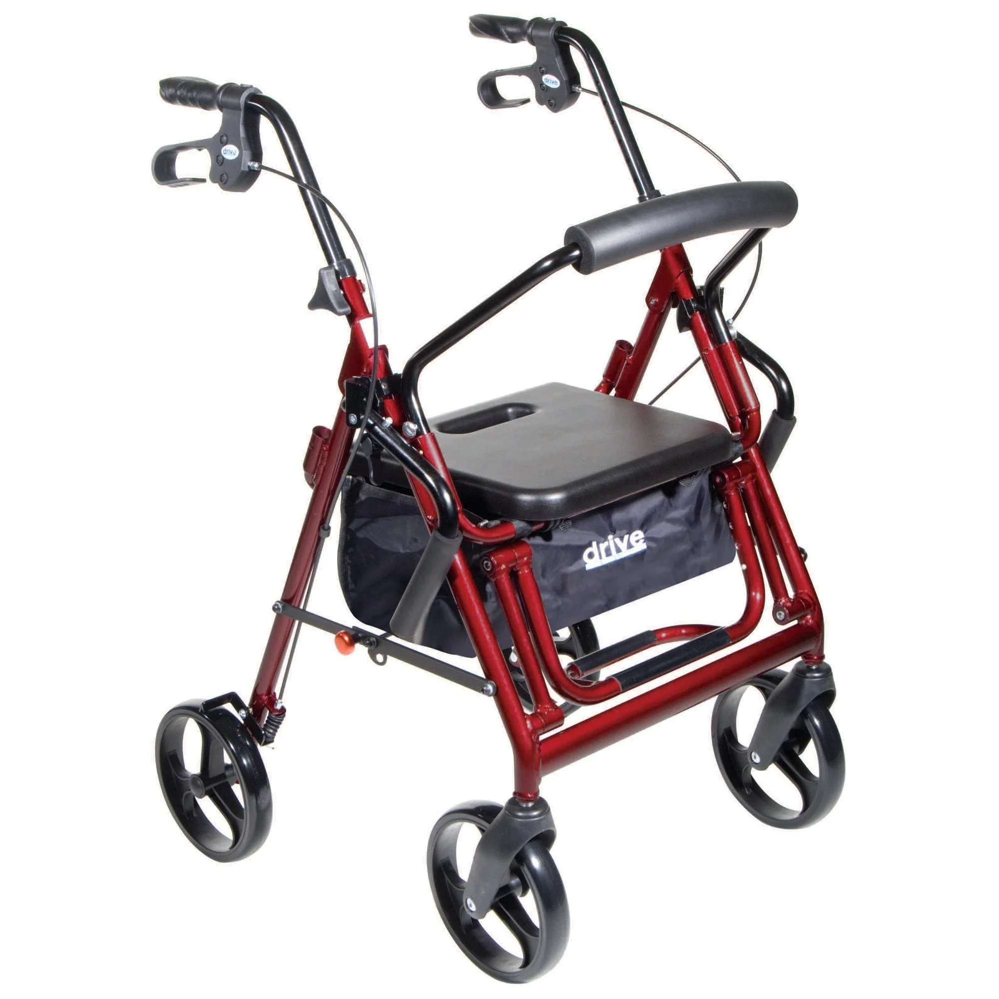 Drive DeVilbiss Healthcare drive Duet Four-Wheel Rollator, Burgundy