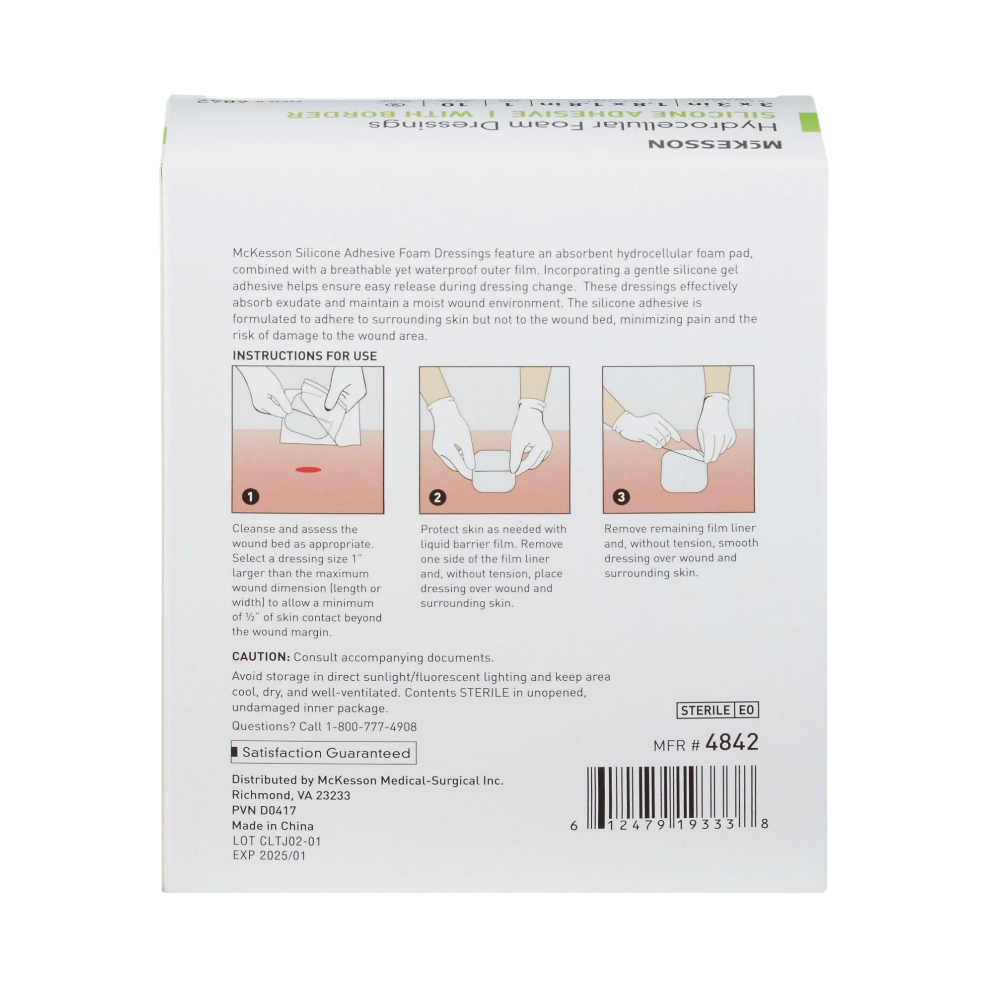 McKesson Brand McKesson Silicone Adhesive with Border Silicone Foam Dressing, 3 x 3 Inch (200/CS) - Image 7