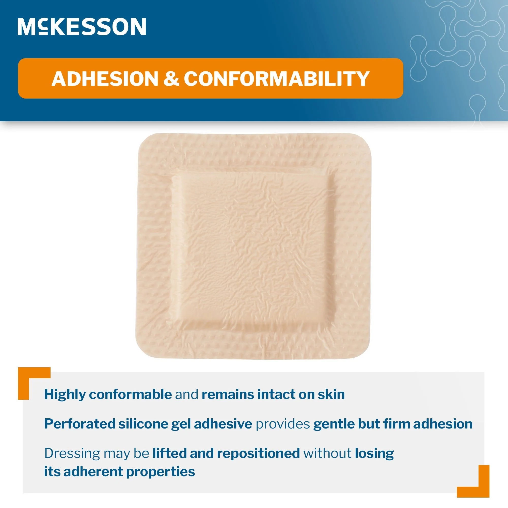 McKesson Brand McKesson Silicone Adhesive with Border Silicone Foam Dressing, 4 x 4 Inch (200/CS) - Image 2