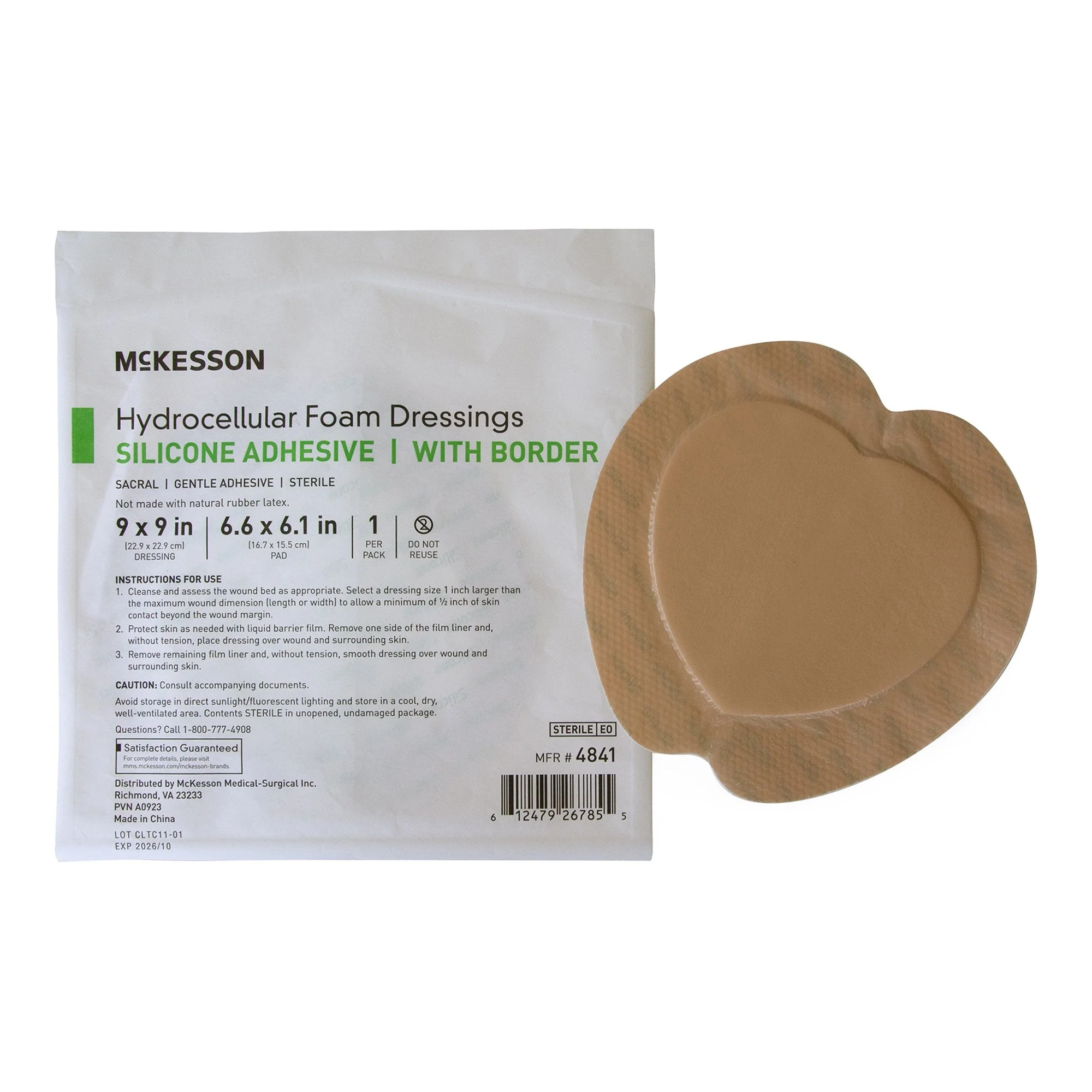 McKesson Brand McKesson Hydrocellular Foam Dressing with Border Silicone Adhesive, Sacral (50/CS) - Image 2