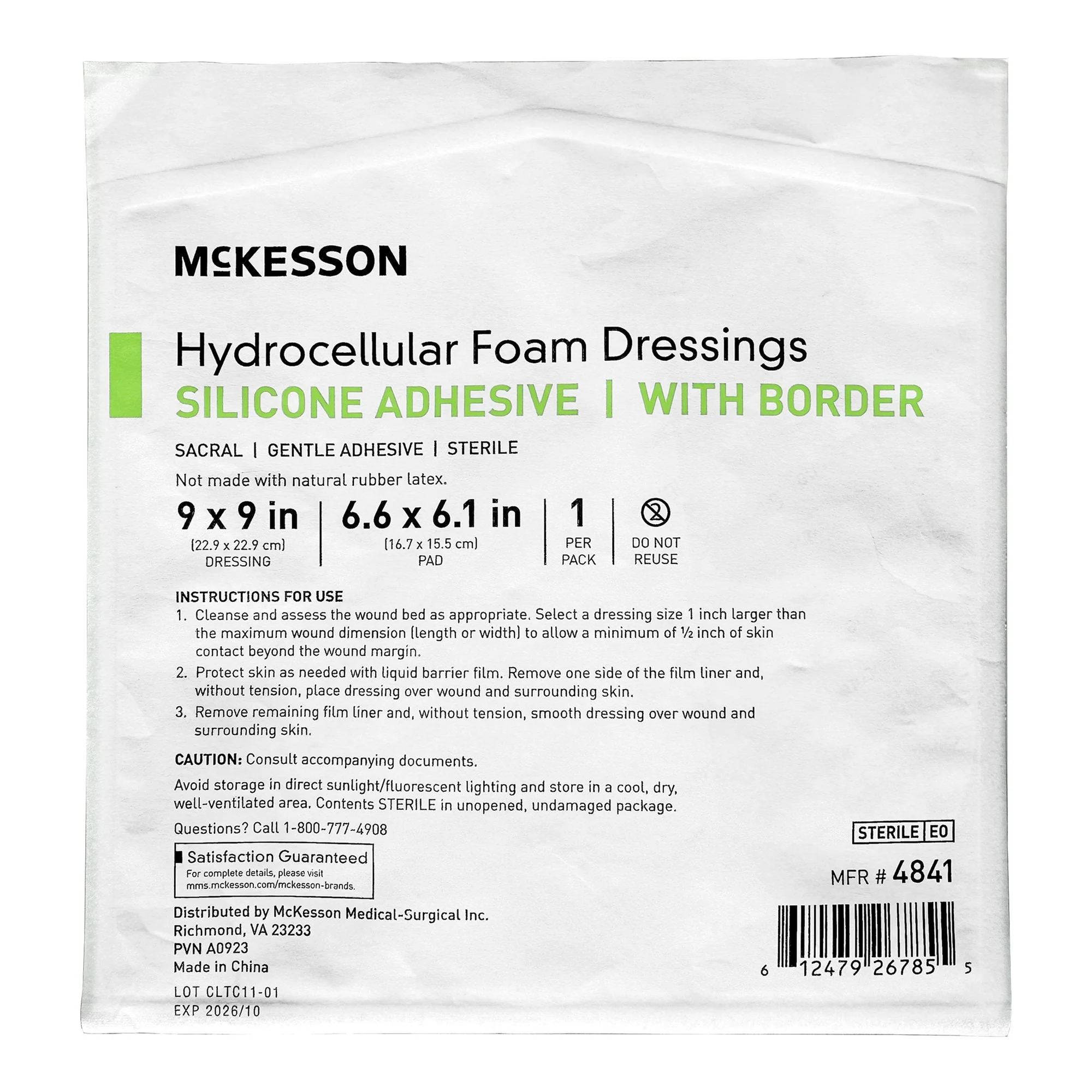 McKesson Brand McKesson Hydrocellular Foam Dressing with Border Silicone Adhesive, Sacral (50/CS) - Image 3