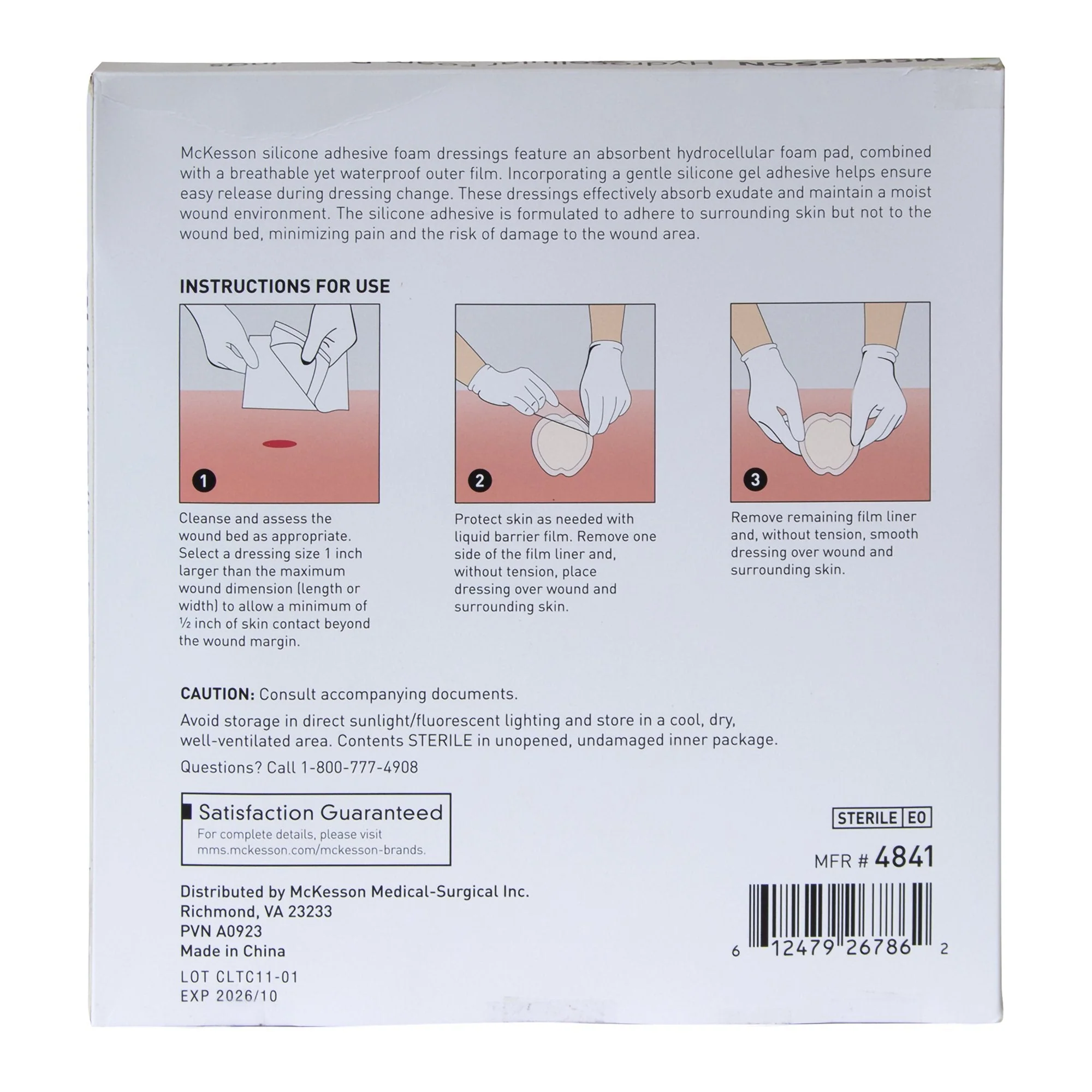 McKesson Brand McKesson Hydrocellular Foam Dressing with Border Silicone Adhesive, Sacral (50/CS) - Image 4