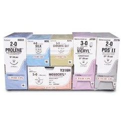 Absorbable Antibacterial Suture with Needle Coated Vicryl Plus Polyglactin 910 CT-1 1/2 Circle Taper Point Needle Size 2-0 Braided