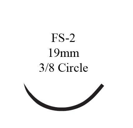 Absorbable Suture with Needle Coated Vicryl Polyglactin 910 FS-2 3/8 Circle Reverse Cutting Needle Size 4-0 Braided