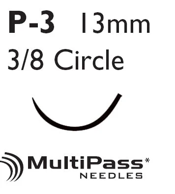 Absorbable Suture with Needle Coated Vicryl Polyglactin 910 P-3 3/8 Circle Precision Reverse Cutting Needle Size 5-0 Braided
