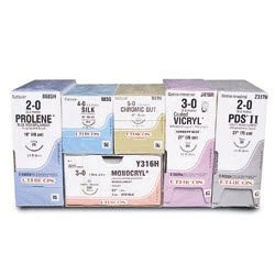 Absorbable Suture with Needle Coated Vicryl Polyglactin 910 TG160-6 1/2 Circle Spatula Needle Size 8-0 Braided