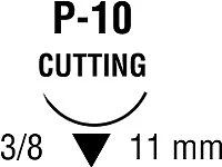 Absorbable Suture with Needle Covidien Plain Gut P-10 3/8 Circle Precision Reverse Cutting Needle Size 6-0 Monofilament