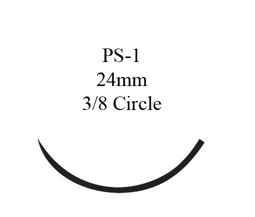 Absorbable Suture with Needle Monocryl Poliglecaprone PS-1 3/8 Circle Reverse Cutting Needle Size 3-0 Monofilament
