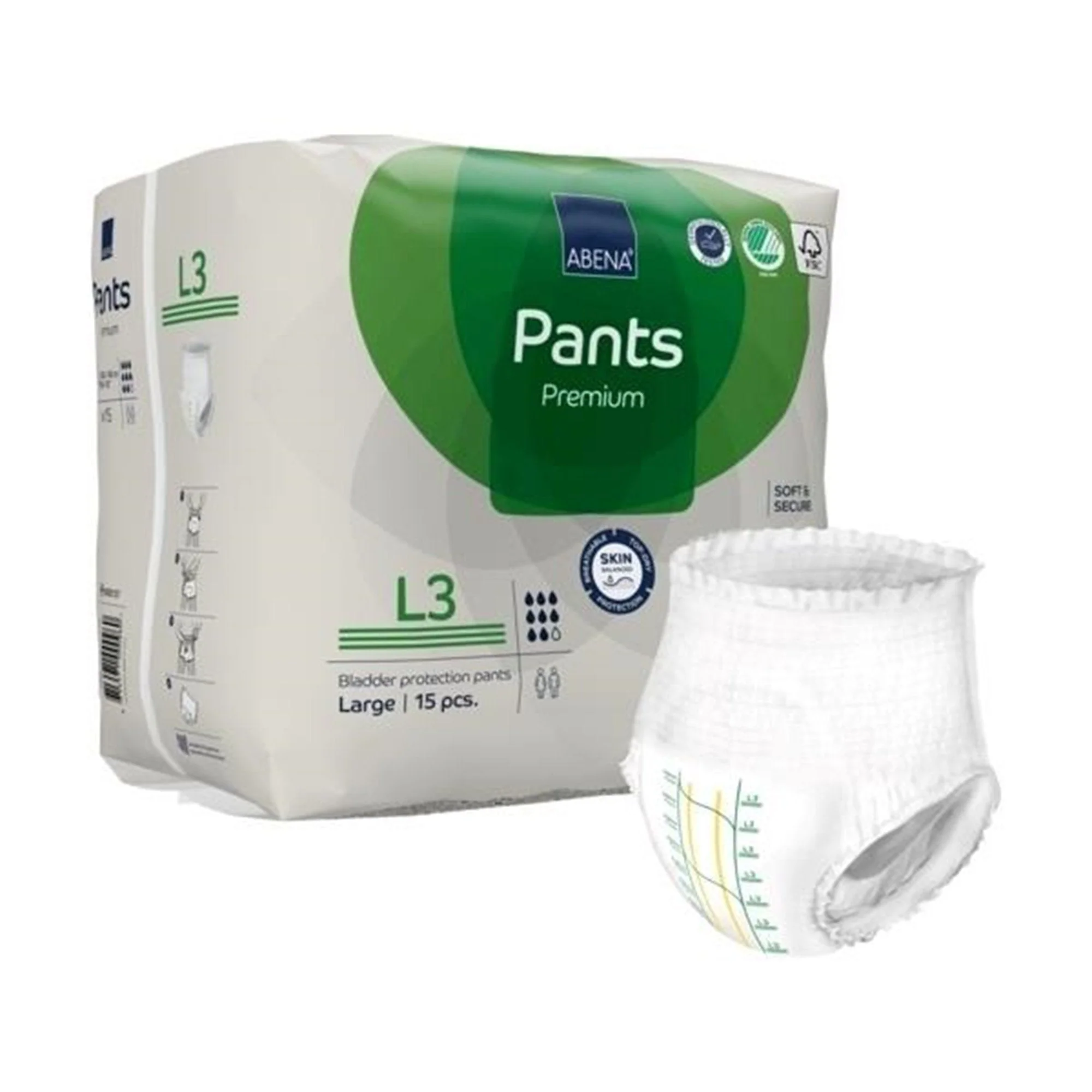 Abena North America Abena Premium Pants L3 Incontinence Brief, Large (90/CS)
