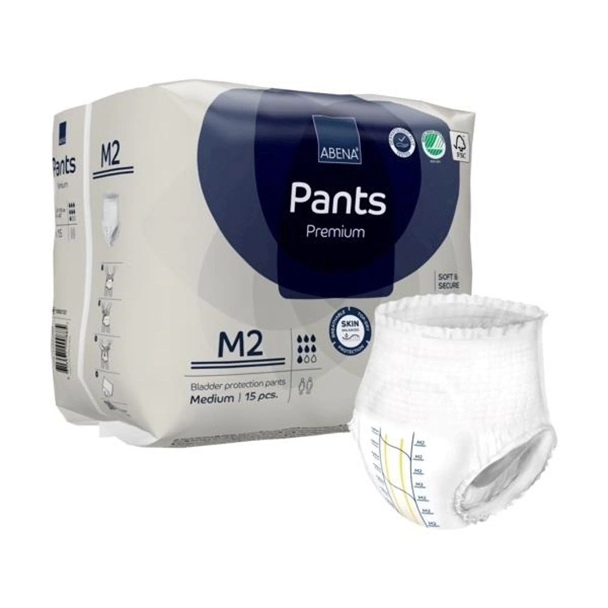 Abena North America Abena Premium Pants M2 Incontinence Brief, Medium (90/CS)