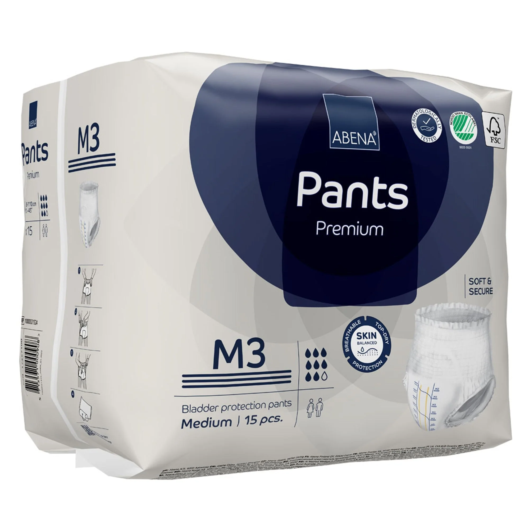 Abena North America Abena Premium Pants M3 Incontinence Brief, Medium (90/CS) - Image 3