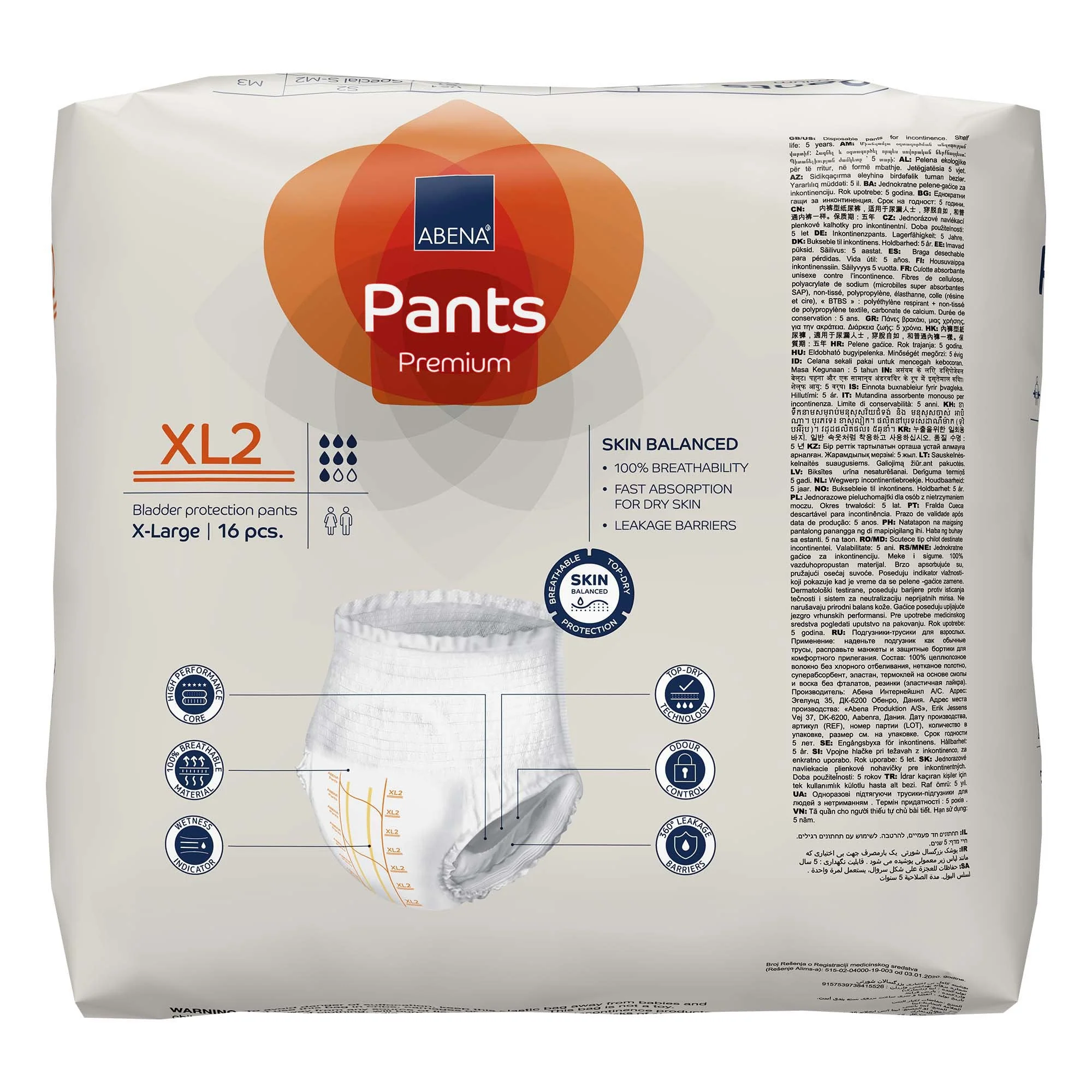 Abena North America Abena Premium Pants XL2 Incontinence Brief, X-Large (96/CS) - Image 6