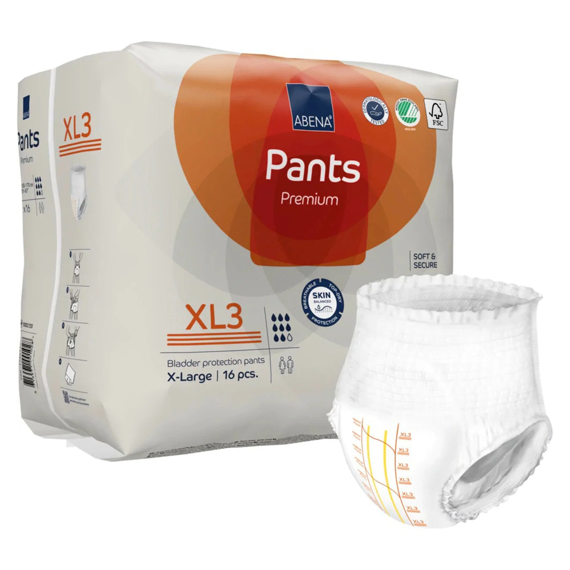 Abena North America Abena Premium Pants XL3 Incontinence Brief, X-Large (96/CS)