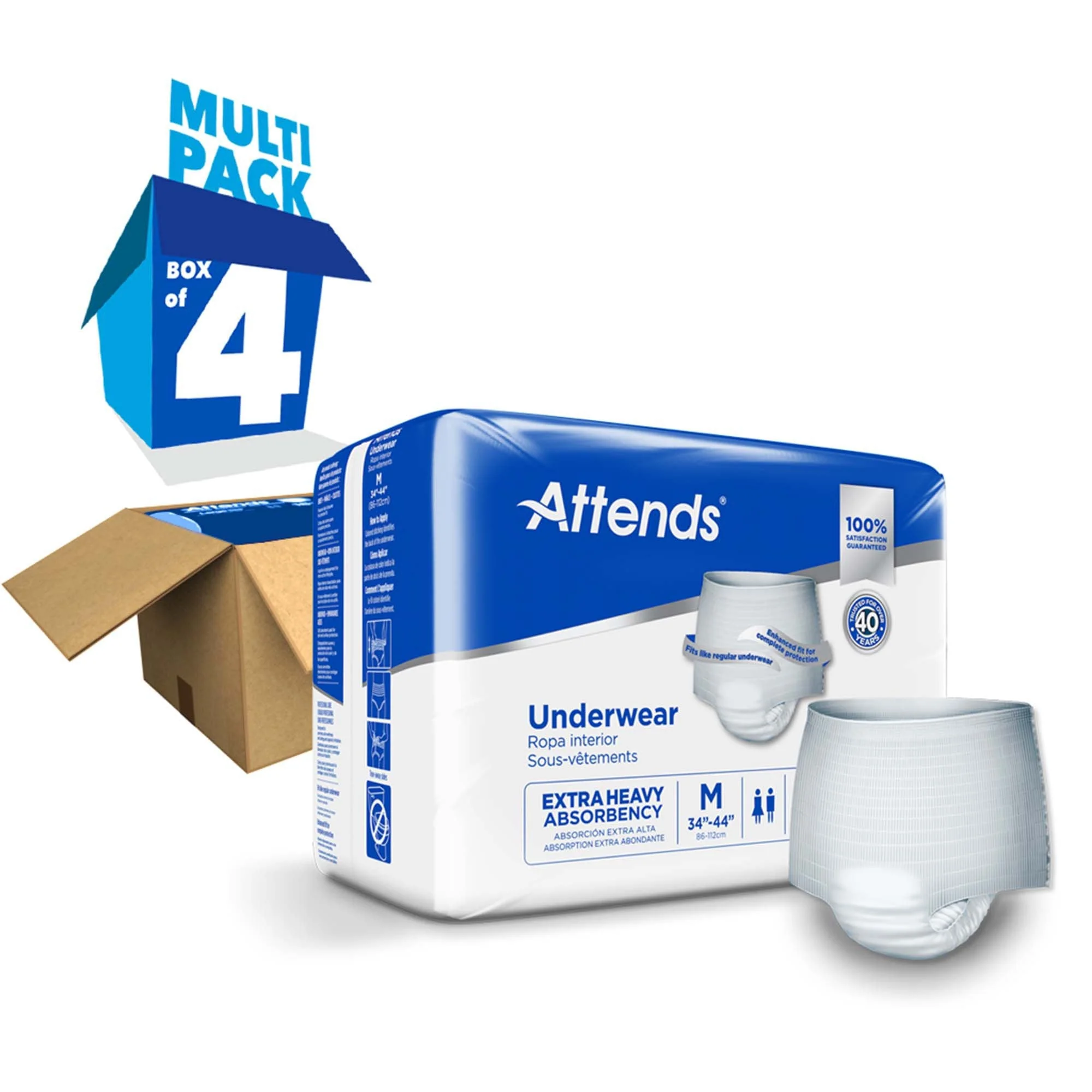 Attends Healthcare Products Attends Care Moderate Absorbent Underwear, Regular (80/CS) - Image 6