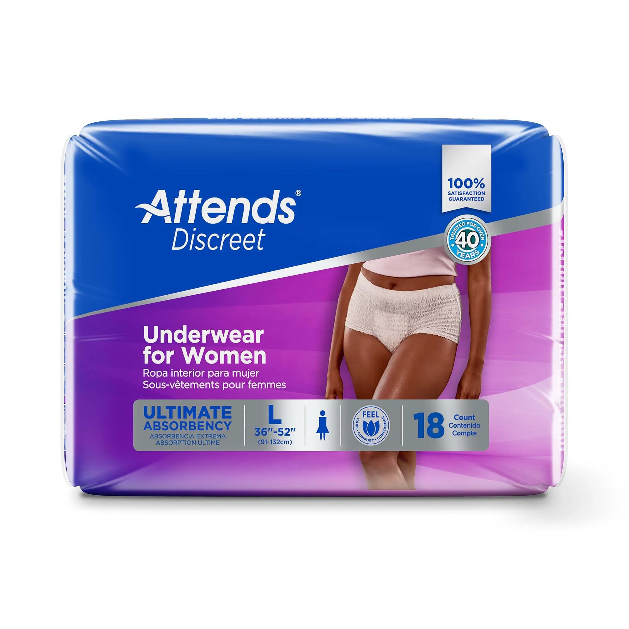 Attends Healthcare Products Attends Discreet Women's Underwear, Level 5, Large (72/CS) - Image 3