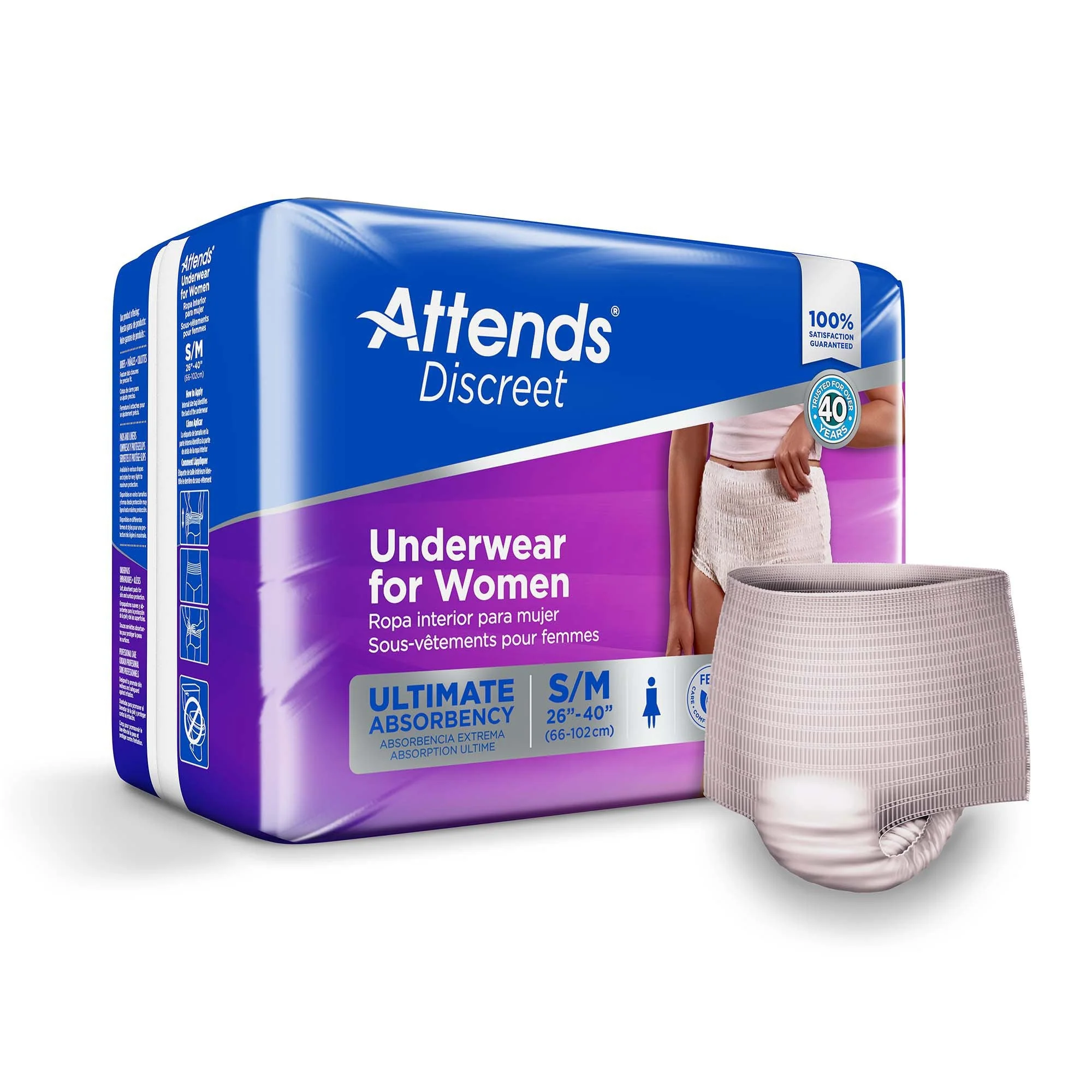 Attends Healthcare Products Attends Discreet Women's Underwear, Level 5, Medium (80/CS)