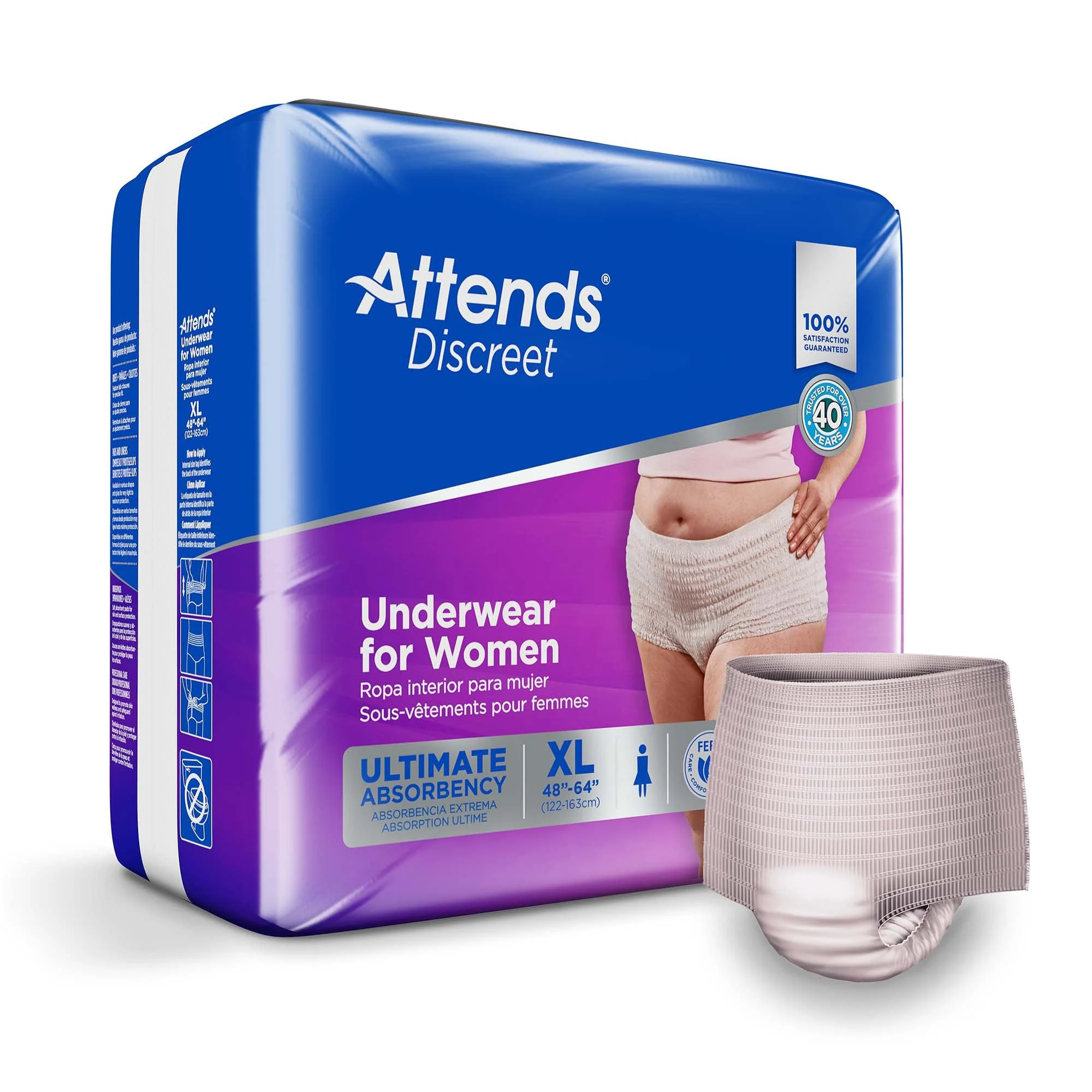 Attends Healthcare Products Attends Discreet Women's Underwear, Level 5, X-Large (64/CS)