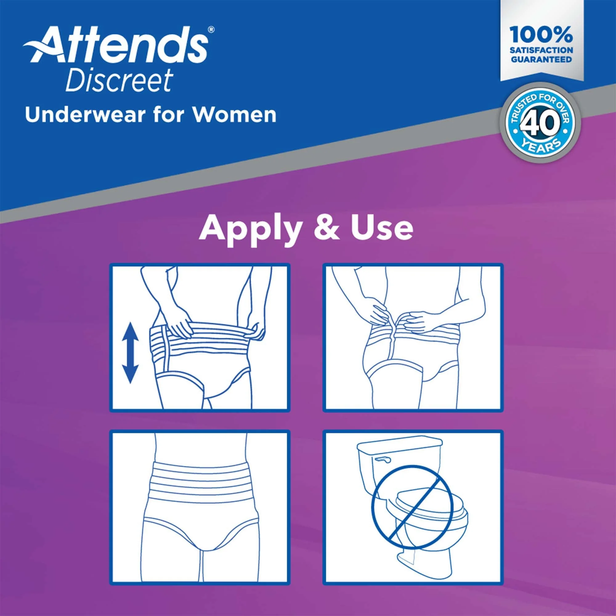 Attends Healthcare Products Attends Discreet Women's Underwear, Level 5, X-Large (64/CS) - Image 5