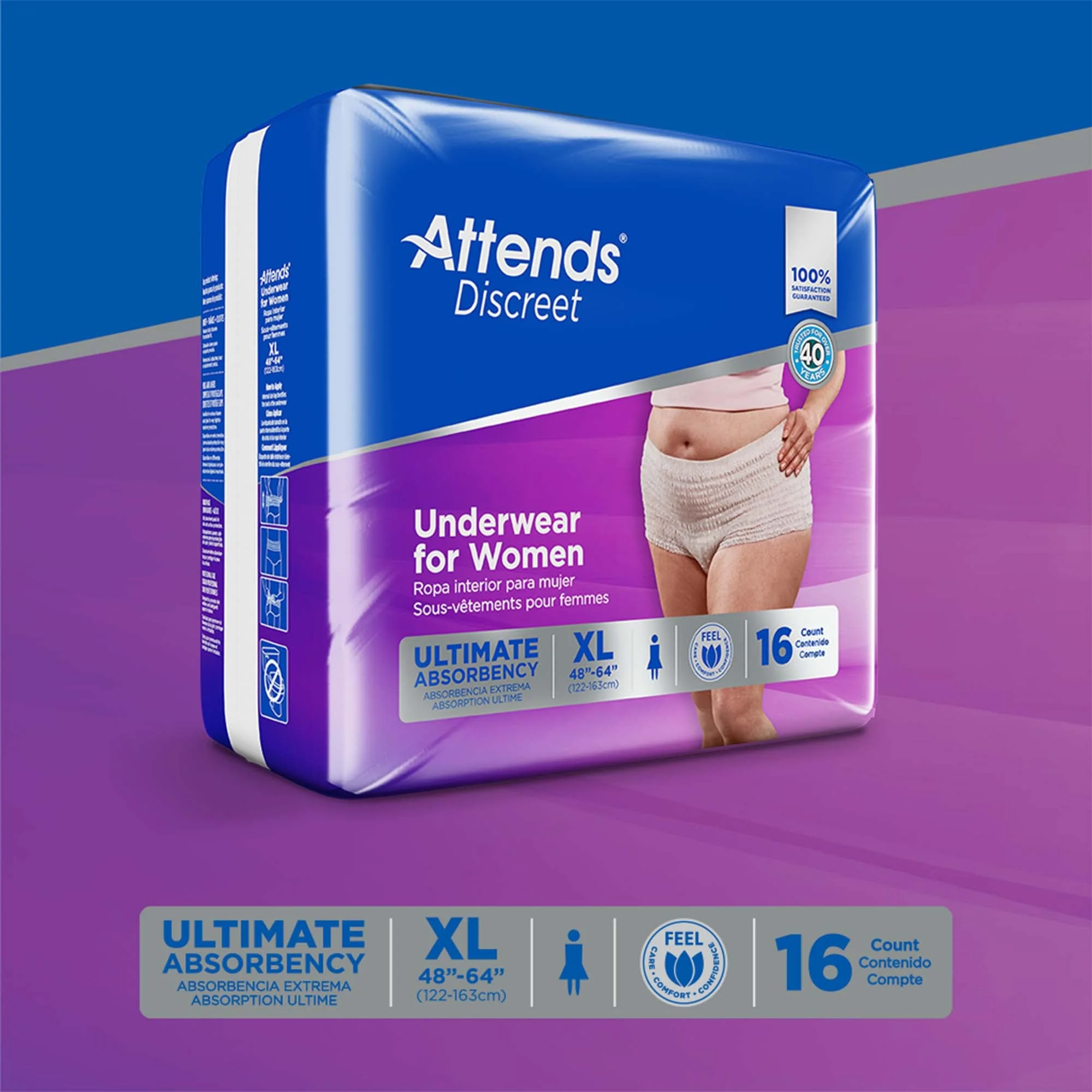 Attends Healthcare Products Attends Discreet Women's Underwear, Level 5, X-Large (64/CS) - Image 6