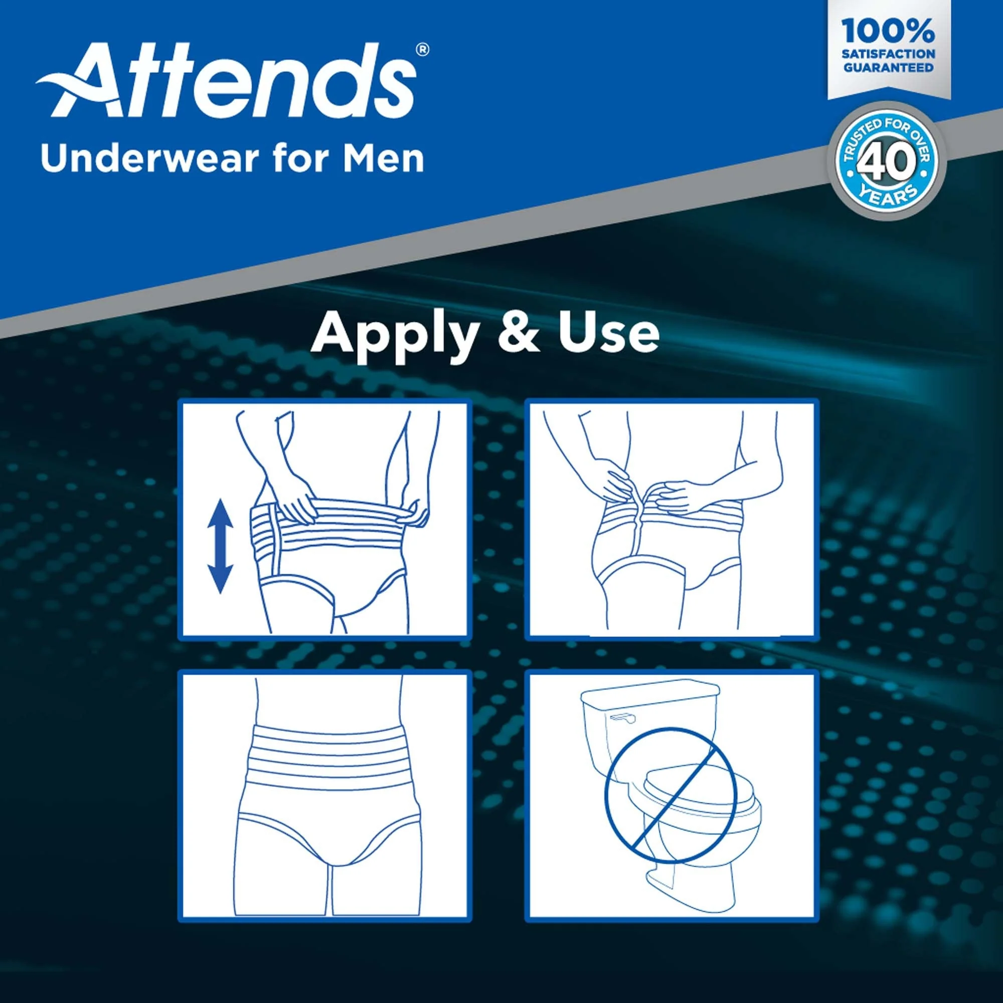 Attends Healthcare Products Attends Discreet Men's Underwear, Level 5, Small / Medium (80/CS) - Image 5