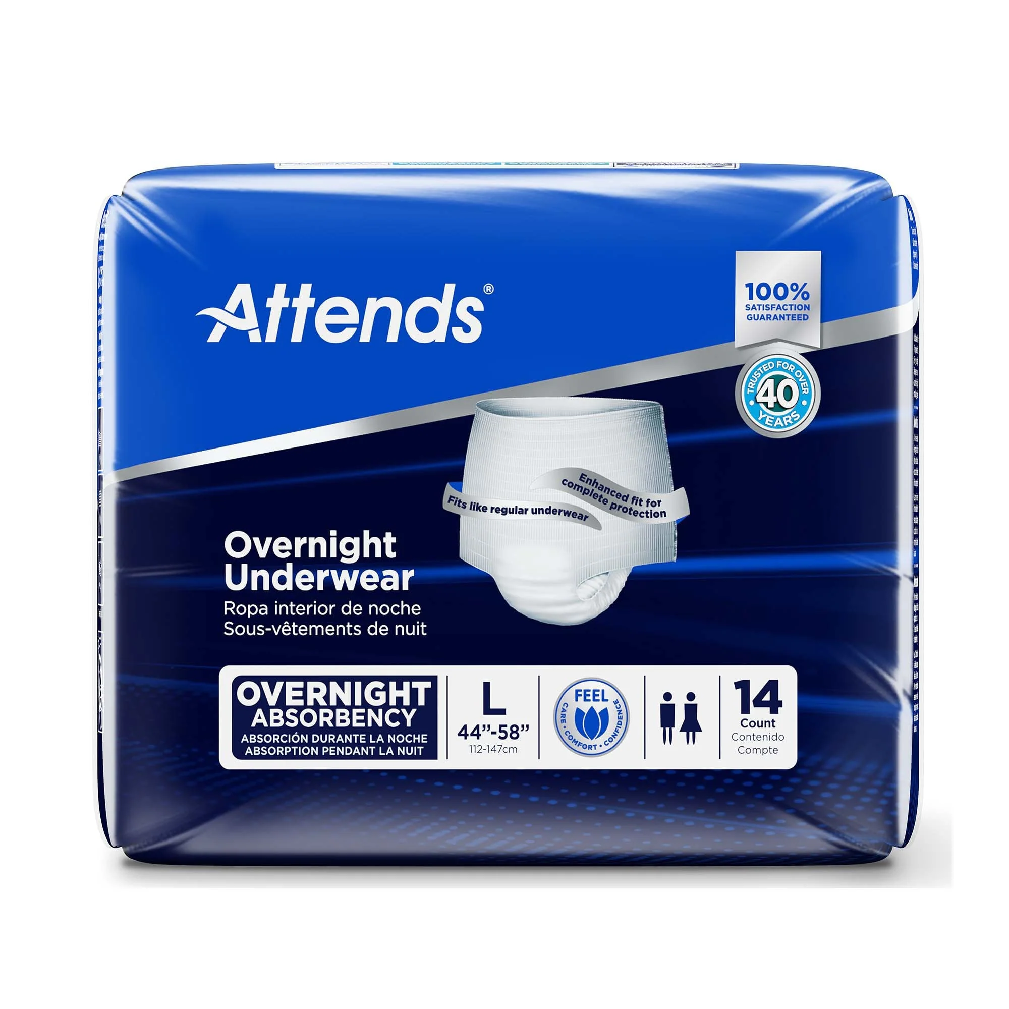 Attends Healthcare Products Attends Overnight Underwear with Extended Wear Protection, Large (56/CS) - Image 3