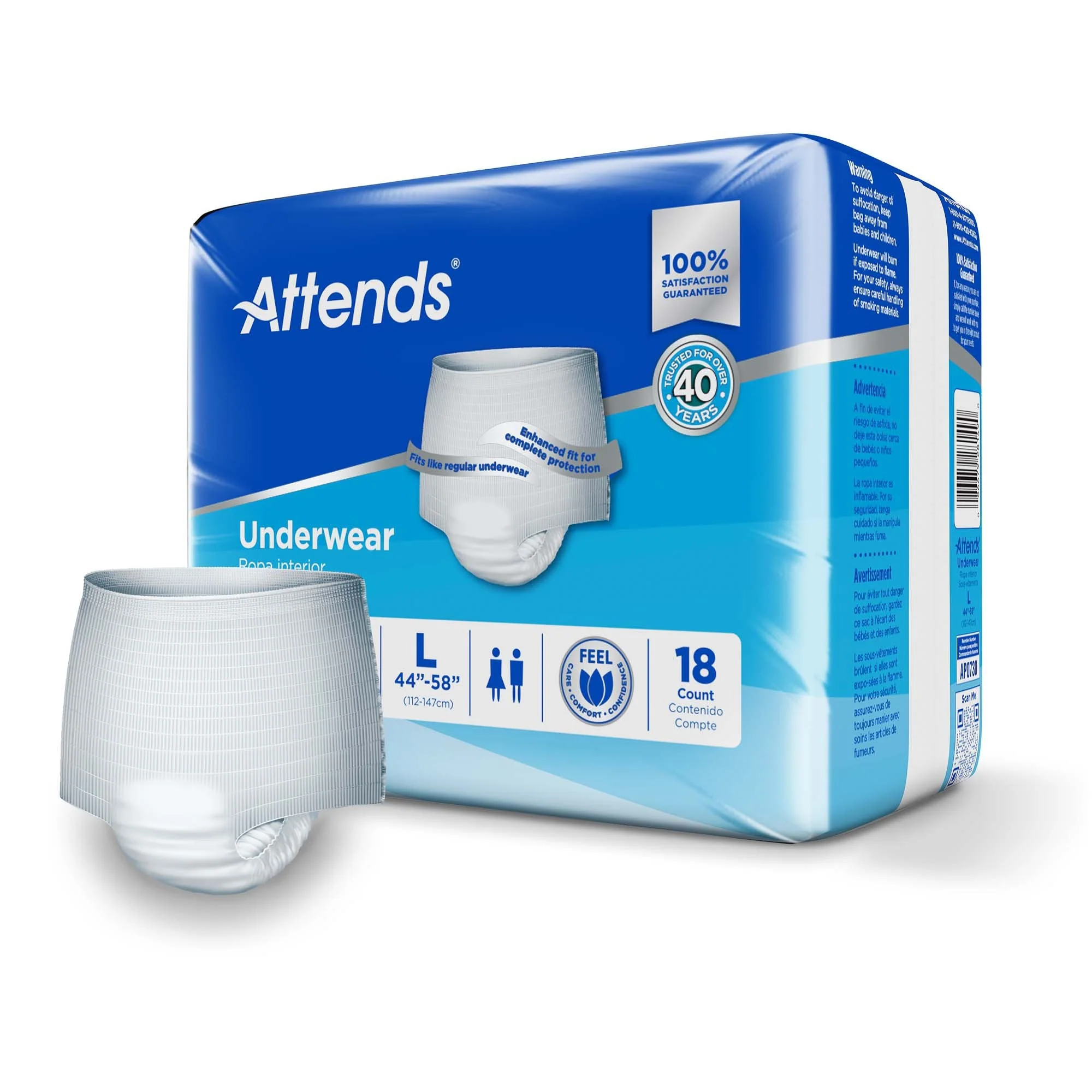 Attends Healthcare Products Attends Extra Absorbency Underwear, Large (4/CS) - Image 2