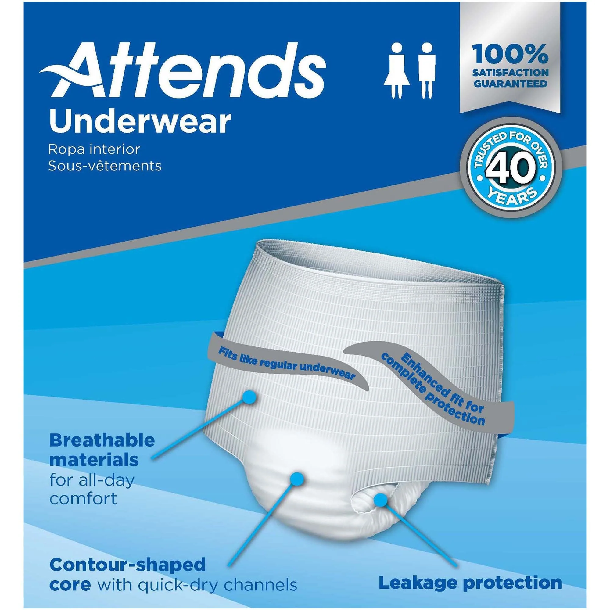 Attends Healthcare Products Attends Extra Absorbency Underwear, Medium (4/CS) - Image 5