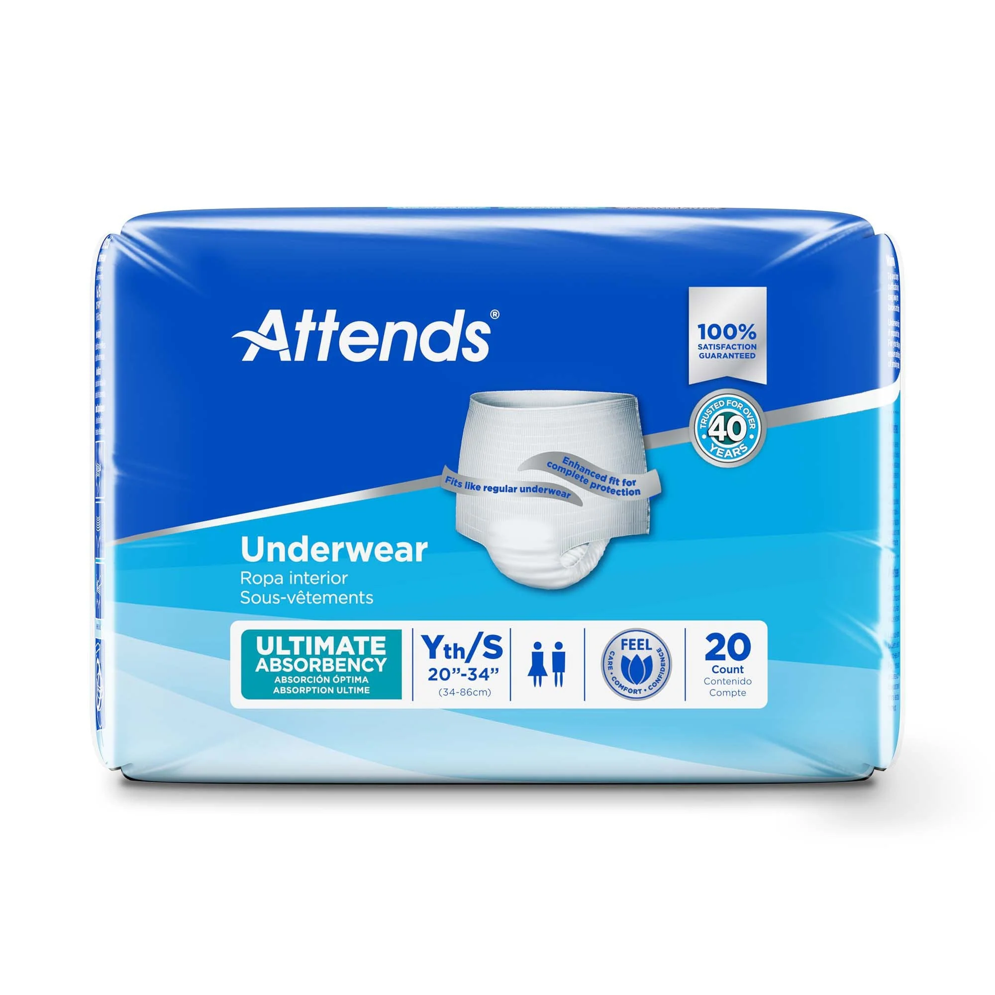 Attends Healthcare Products Attends Advanced Underwear, Youth / Small (80/CS) - Image 3