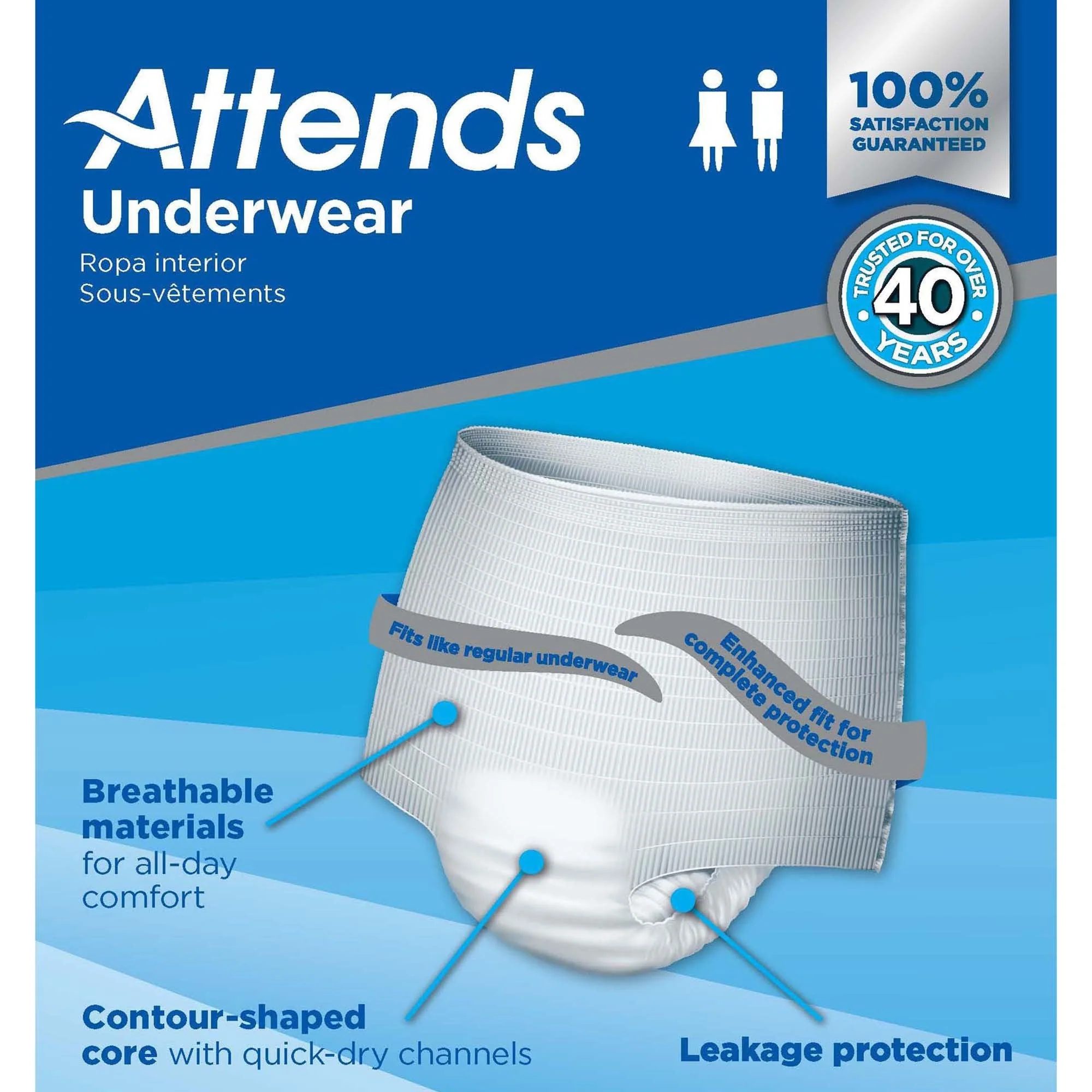 Attends Healthcare Products Attends Extra Absorbency Underwear, X-Large (4/CS) - Image 5
