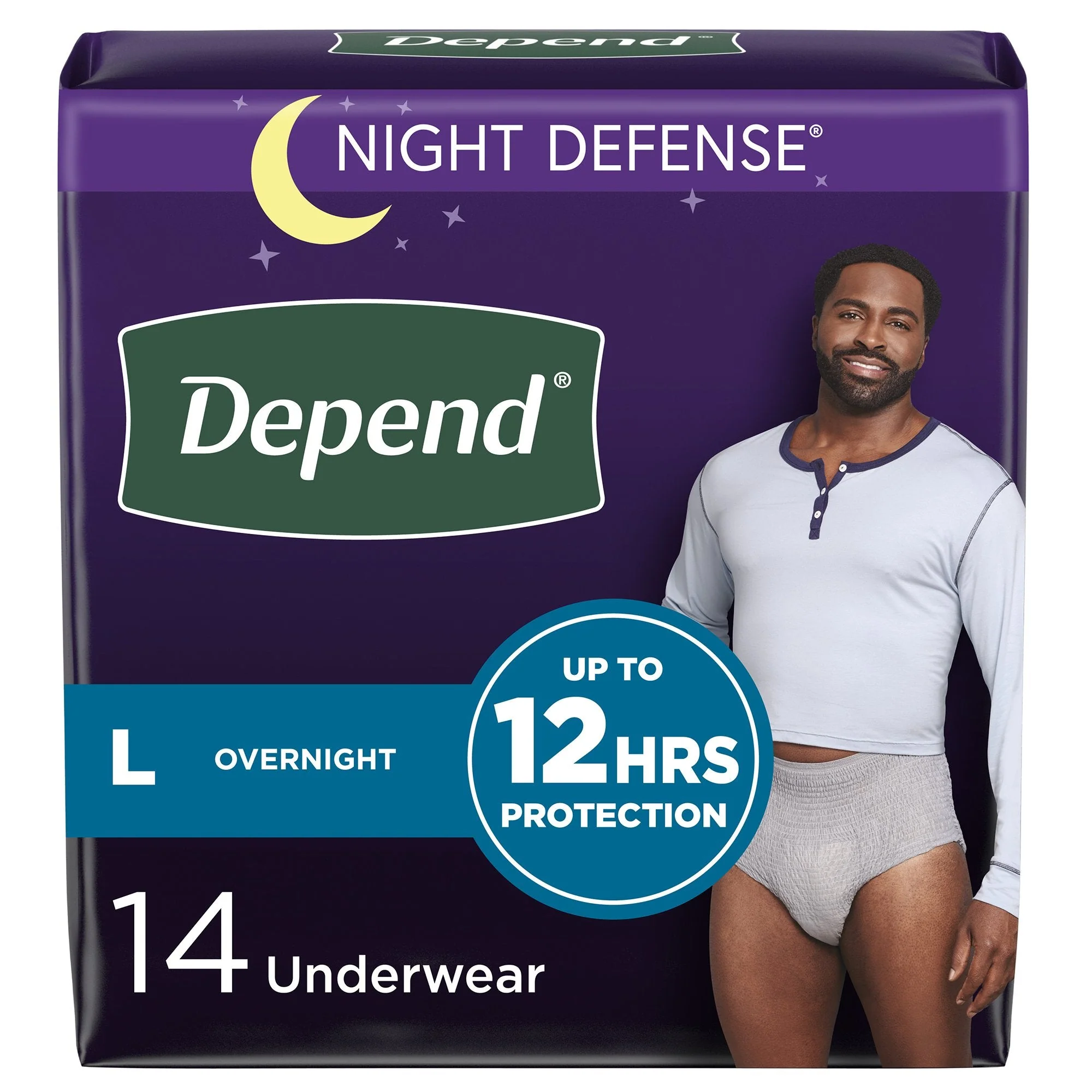 Kimberly Clark Depend Night Defense Absorbent Underwear for Men, Large (56/CS) - Image 2