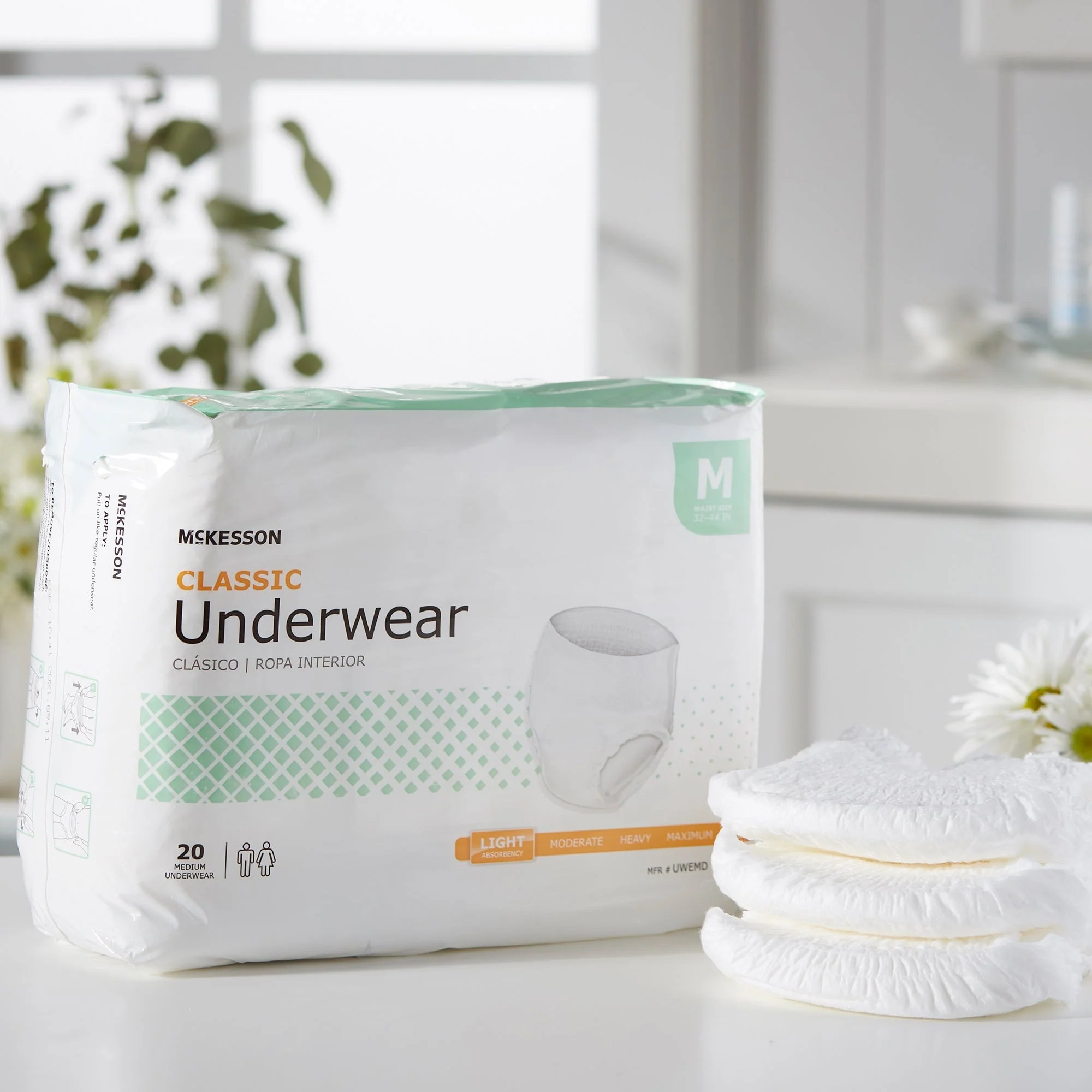 McKesson Brand McKesson Classic Light Absorbency Incontinence Underwear, Medium (4/CS) - Image 5