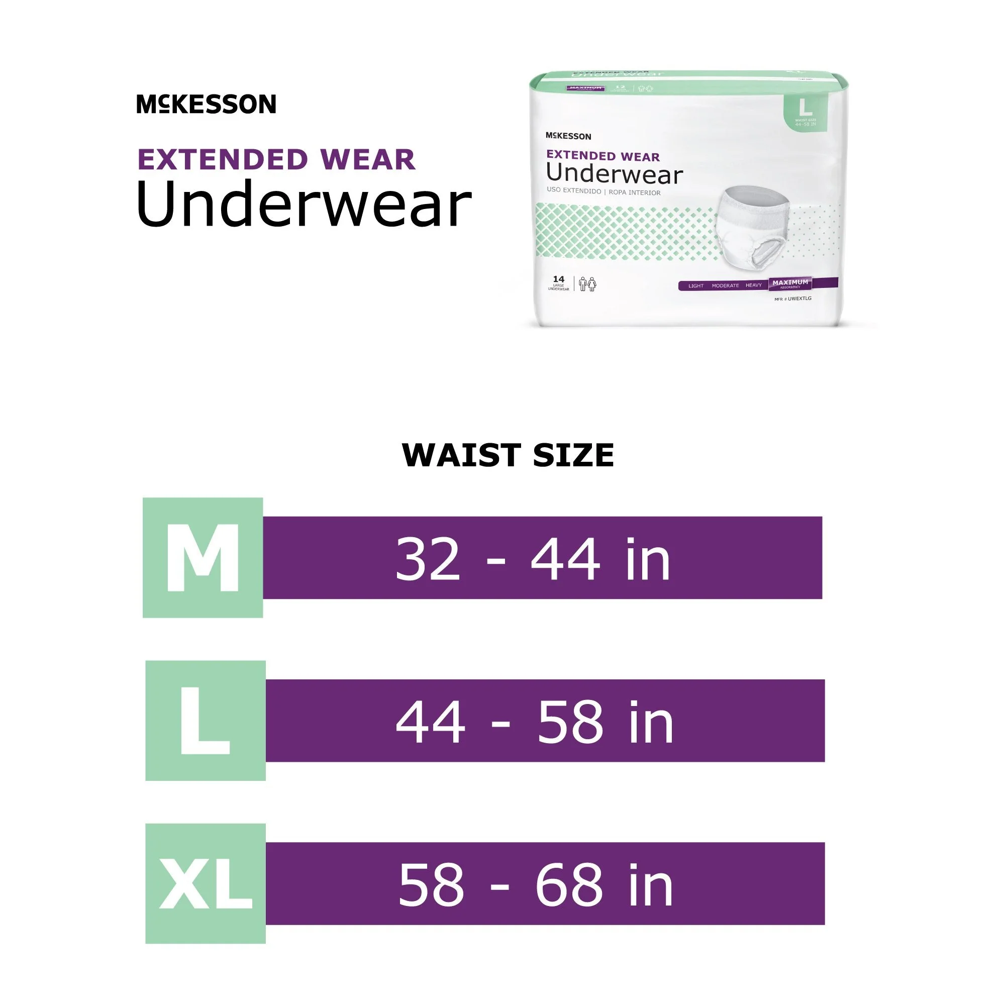 McKesson Brand McKesson Extended Wear Maximum Absorbency Underwear, Large (56/CS) - Image 3