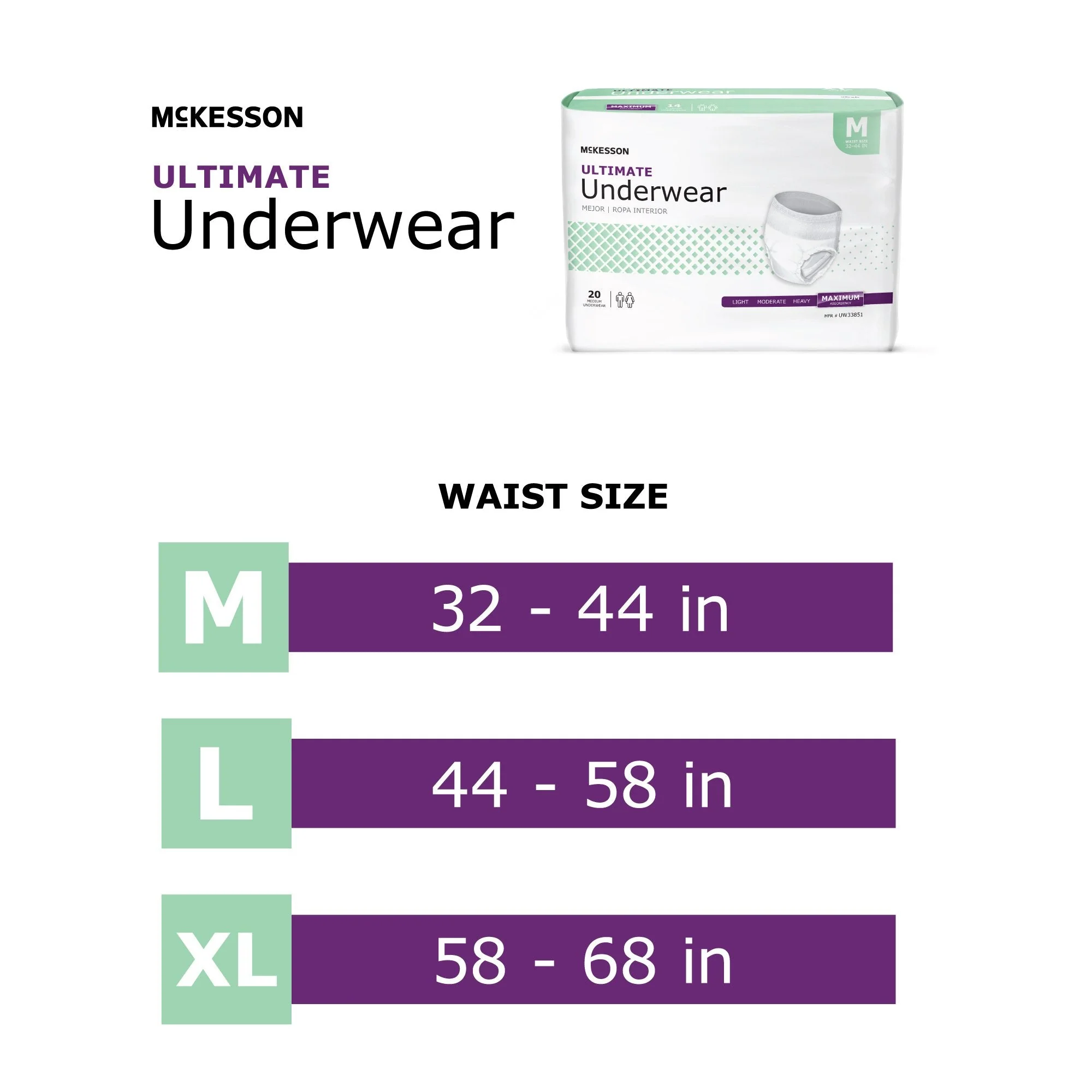 McKesson Brand McKesson Ultimate Heavy Absorbency Incontinence Underwear, Large (72/CS) - Image 3