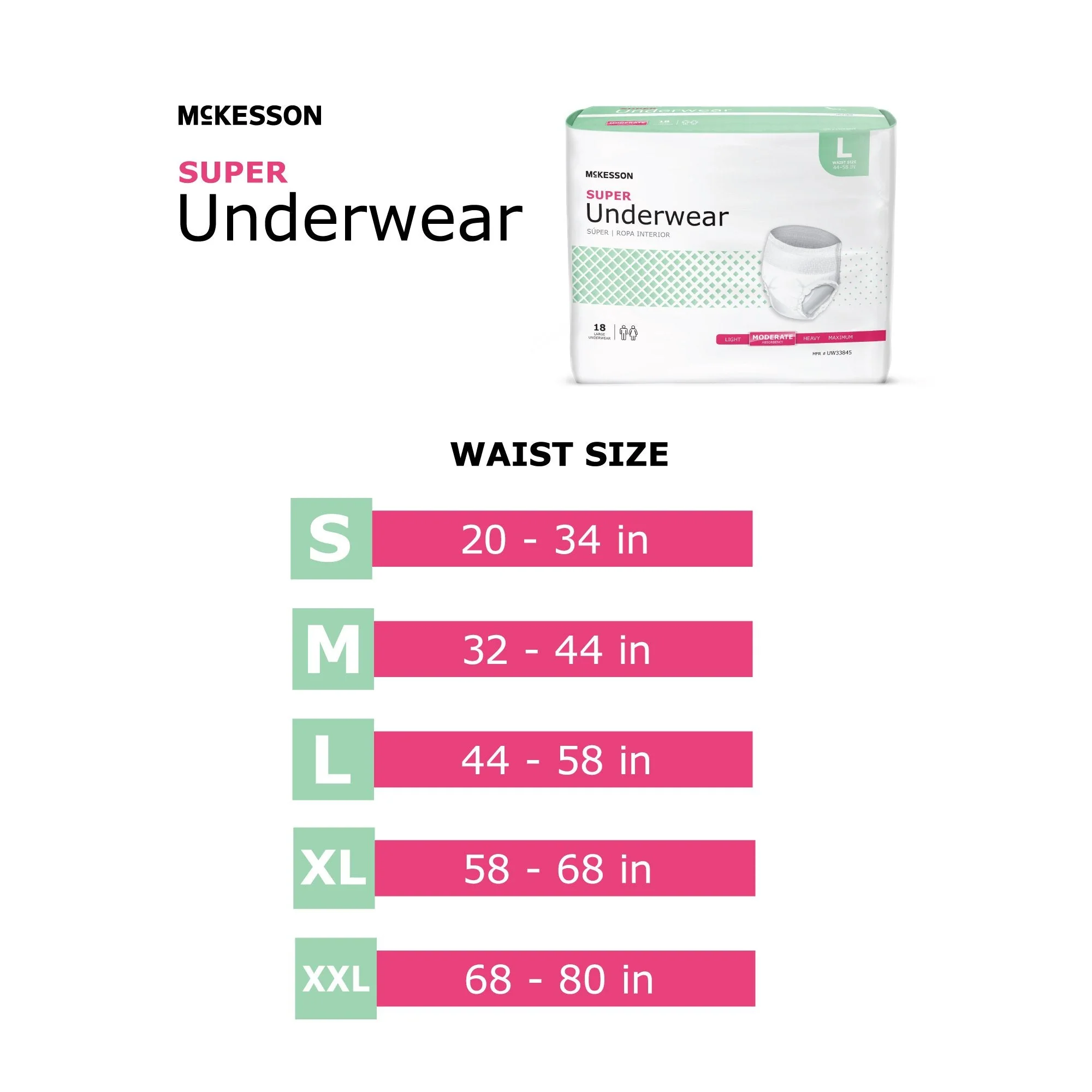 McKesson Brand McKesson Super Moderate Absorbency Incontinence Underwear, Large (72/CS) - Image 3