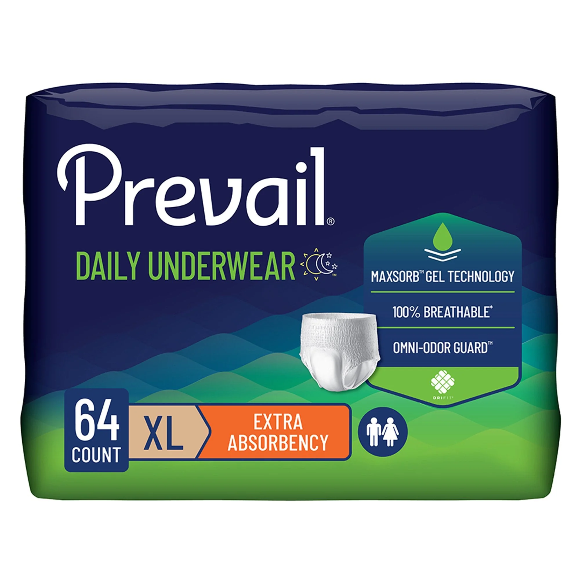 First Quality Products LLC Prevail Daily Underwear Extra Absorbent Underwear, Extra Large (56/CS) - Image 2