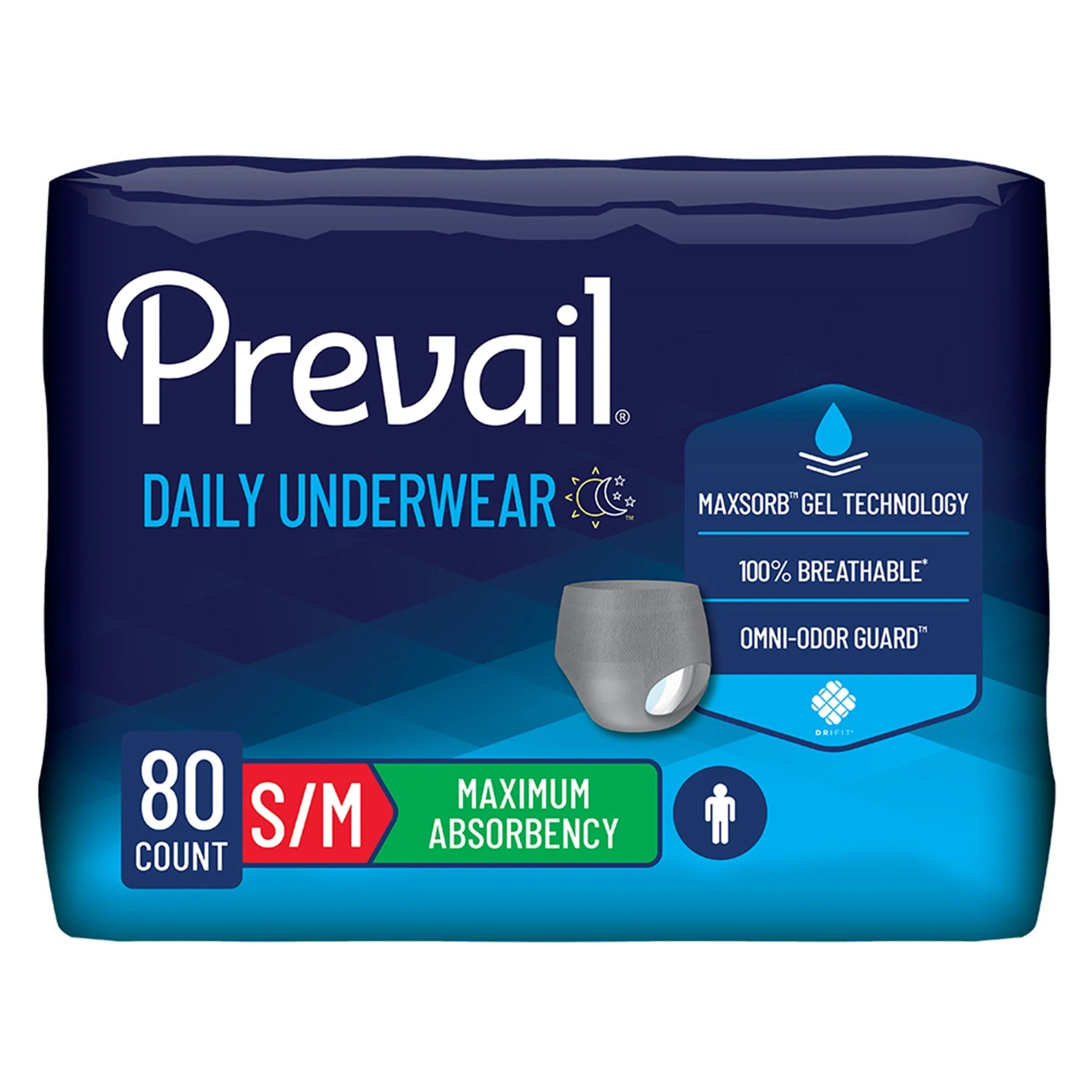 First Quality Products LLC Prevail Men's Daily Maximum Absorbent Underwear, Small / Medium (80/CS) - Image 2