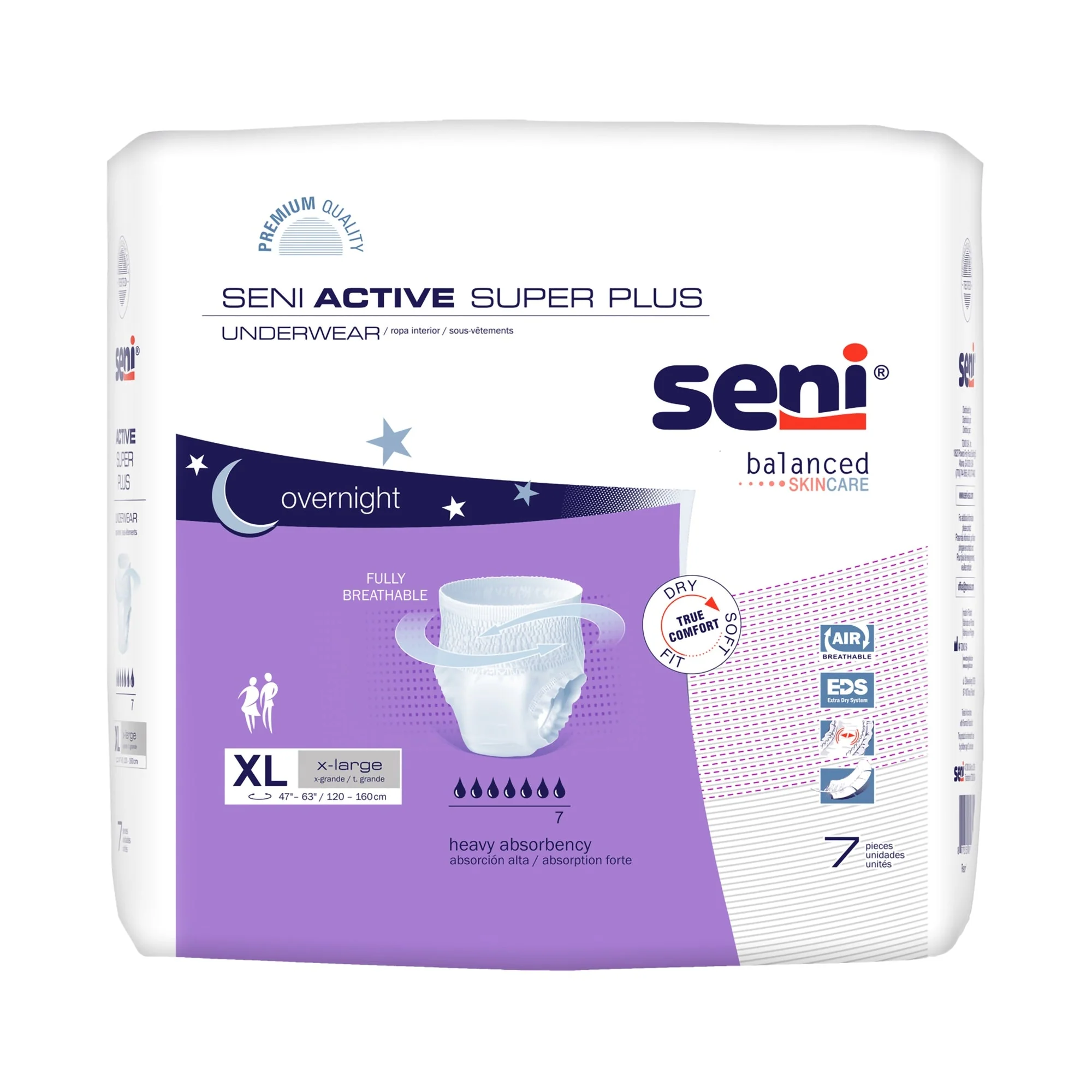 TZMO USA Inc Seni Active Super Plus Overnight Heavy Absorbent Underwear, Extra Large (28/CS)