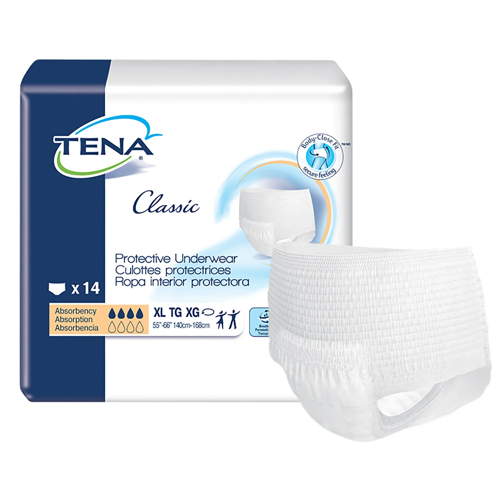 Essity HMS North America Inc Tena Classic Absorbent Underwear, Extra Large (56/CS)