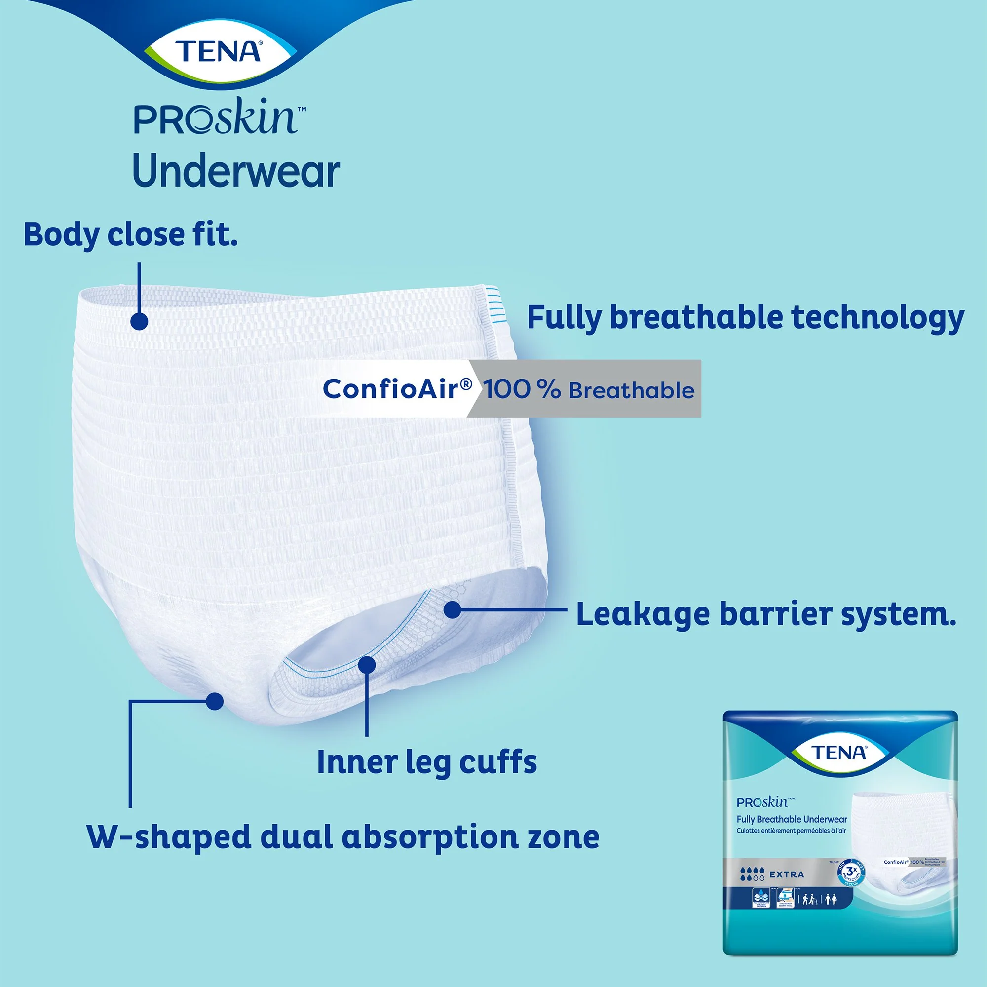 Essity HMS North America Inc Tena ProSkin Extra Absorbent Underwear, Small (64/CS) - Image 6