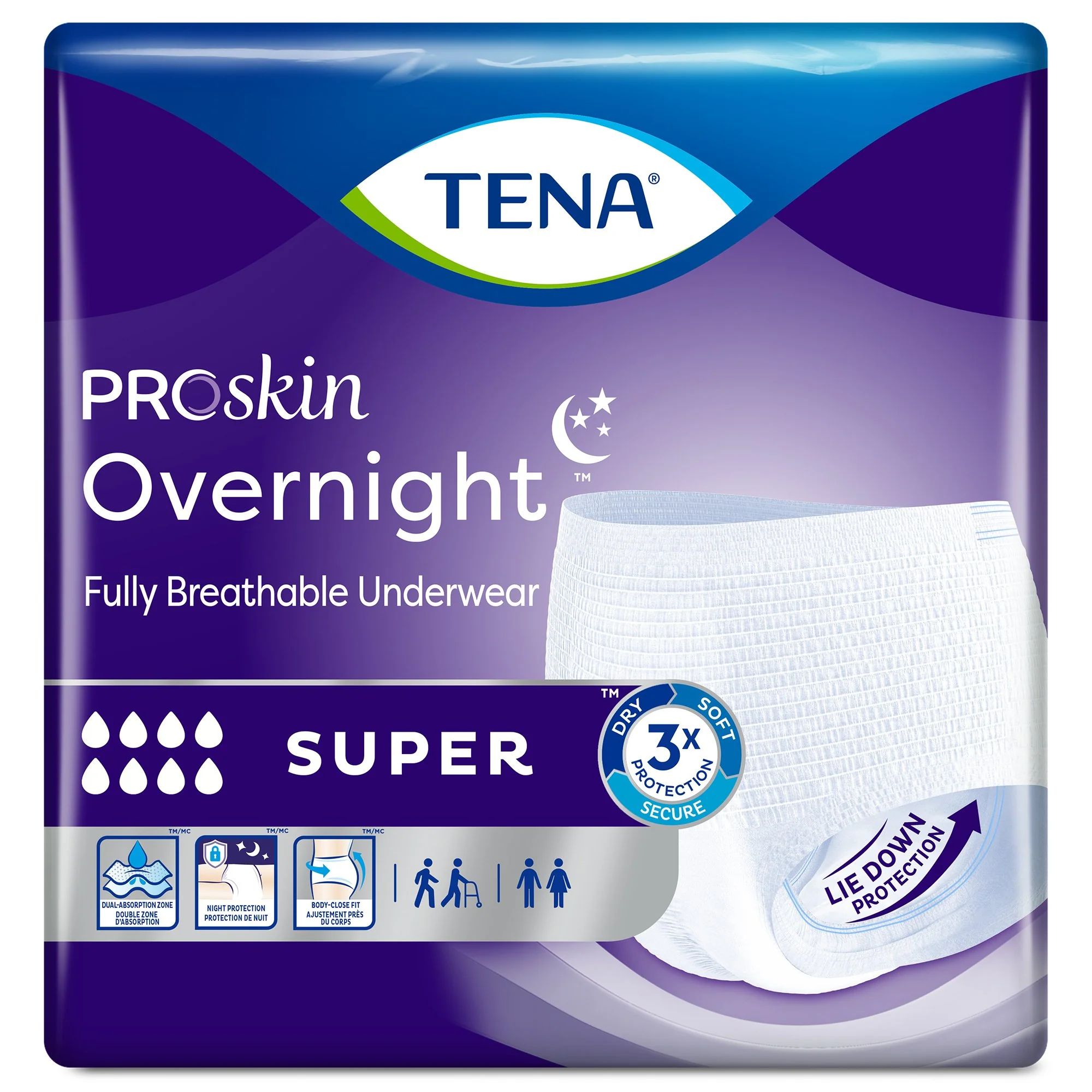 Essity HMS North America Inc Tena ProSkin Overnight Super Fully Breathable Underwear, Extra Large (48/CS) - Image 3