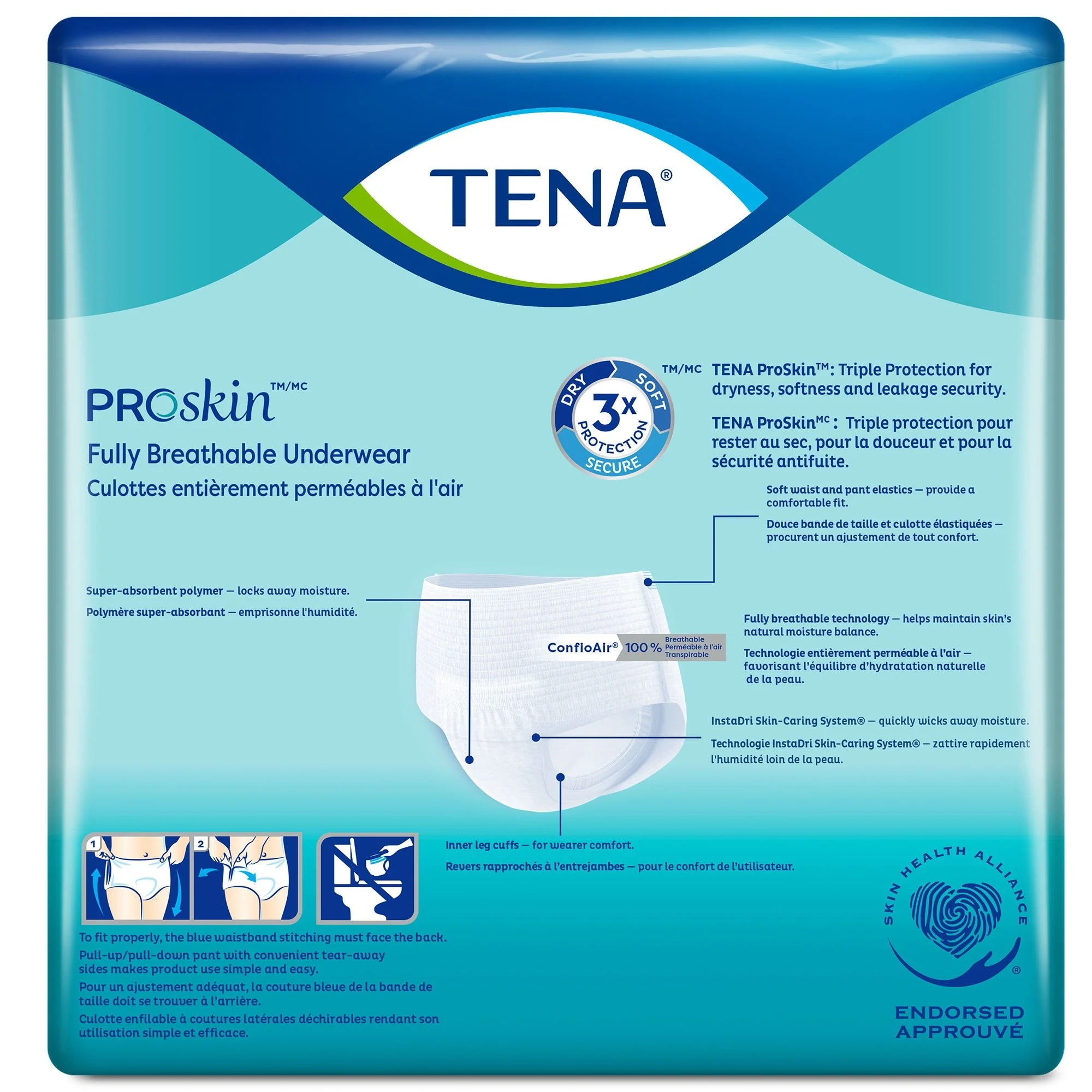 Essity HMS North America Inc Tena ProSkin Plus Fully Breathable Absorbent Underwear, Medium (80/CS) - Image 2