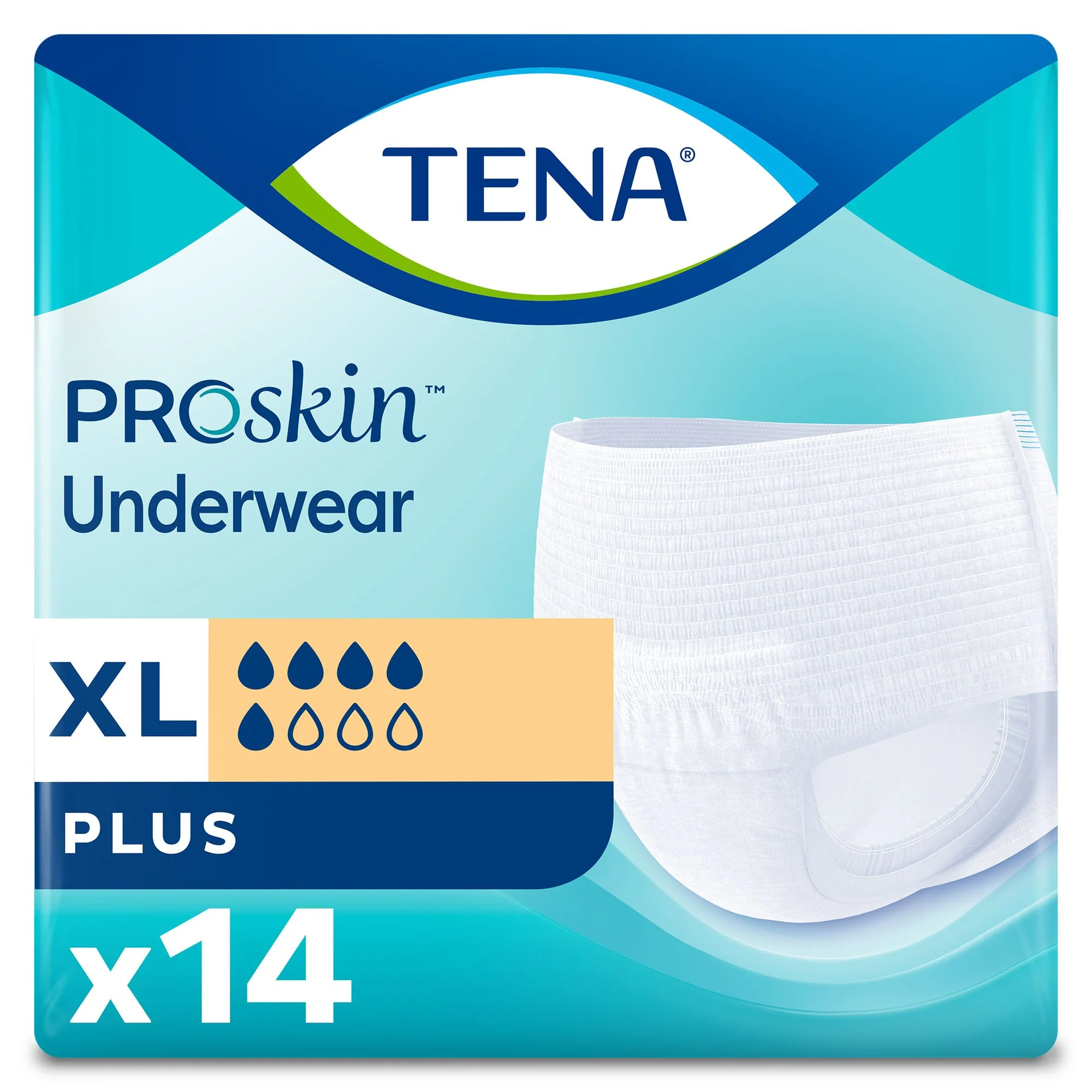Essity HMS North America Inc Tena ProSkin Plus Fully Breathable Absorbent Underwear, Extra Large (56/CS)