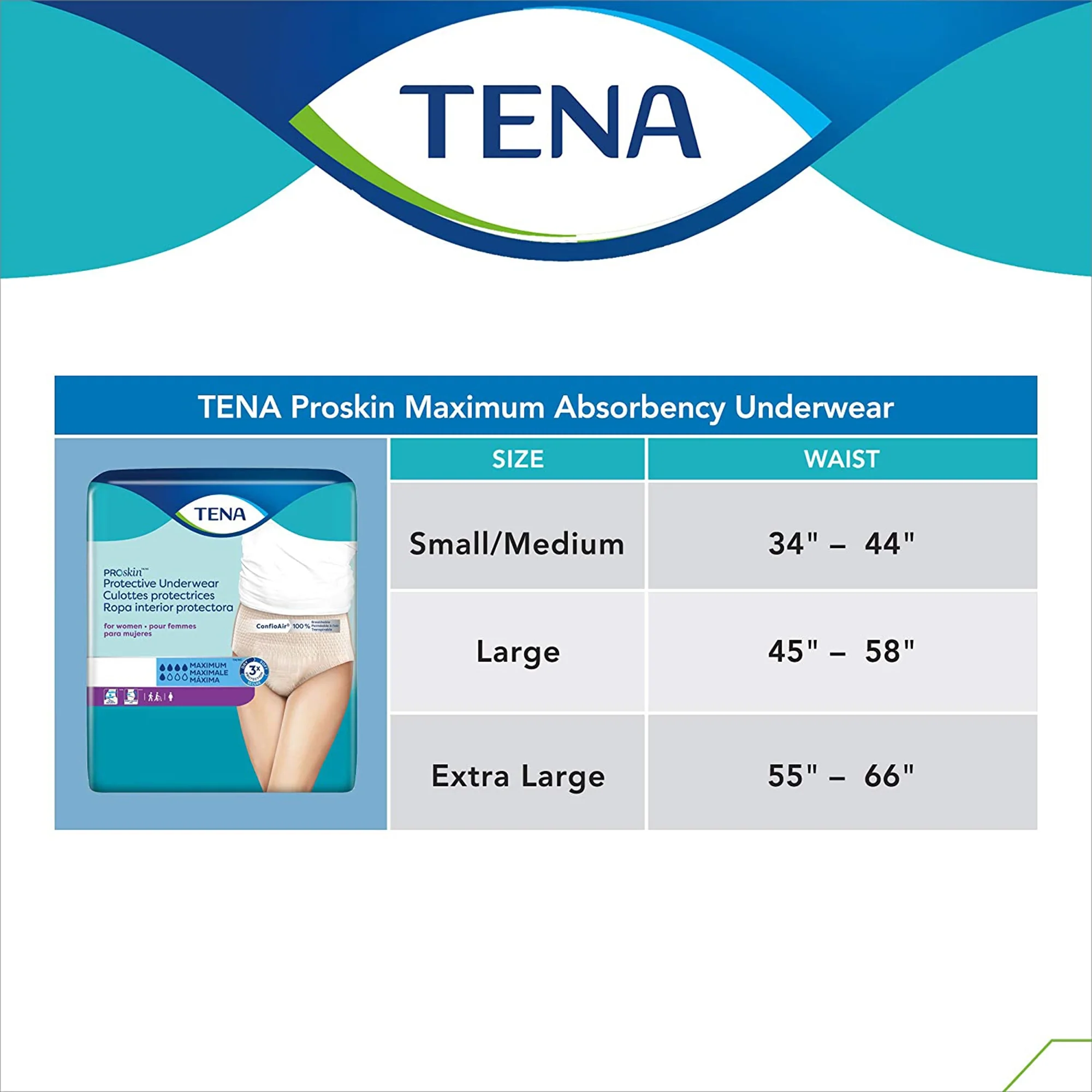 Essity HMS North America Inc Tena ProSkin Maximum Absorbent Underwear for Women, Extra Large (56/CS) - Image 5
