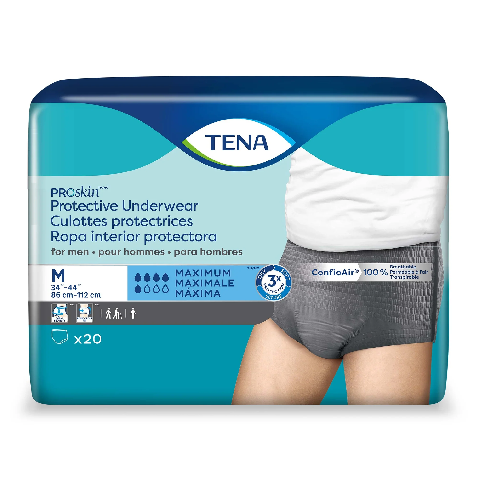 Essity HMS North America Inc Tena ProSkin Maximum Absorbent Underwear for Men, Medium (80/CS) - Image 3