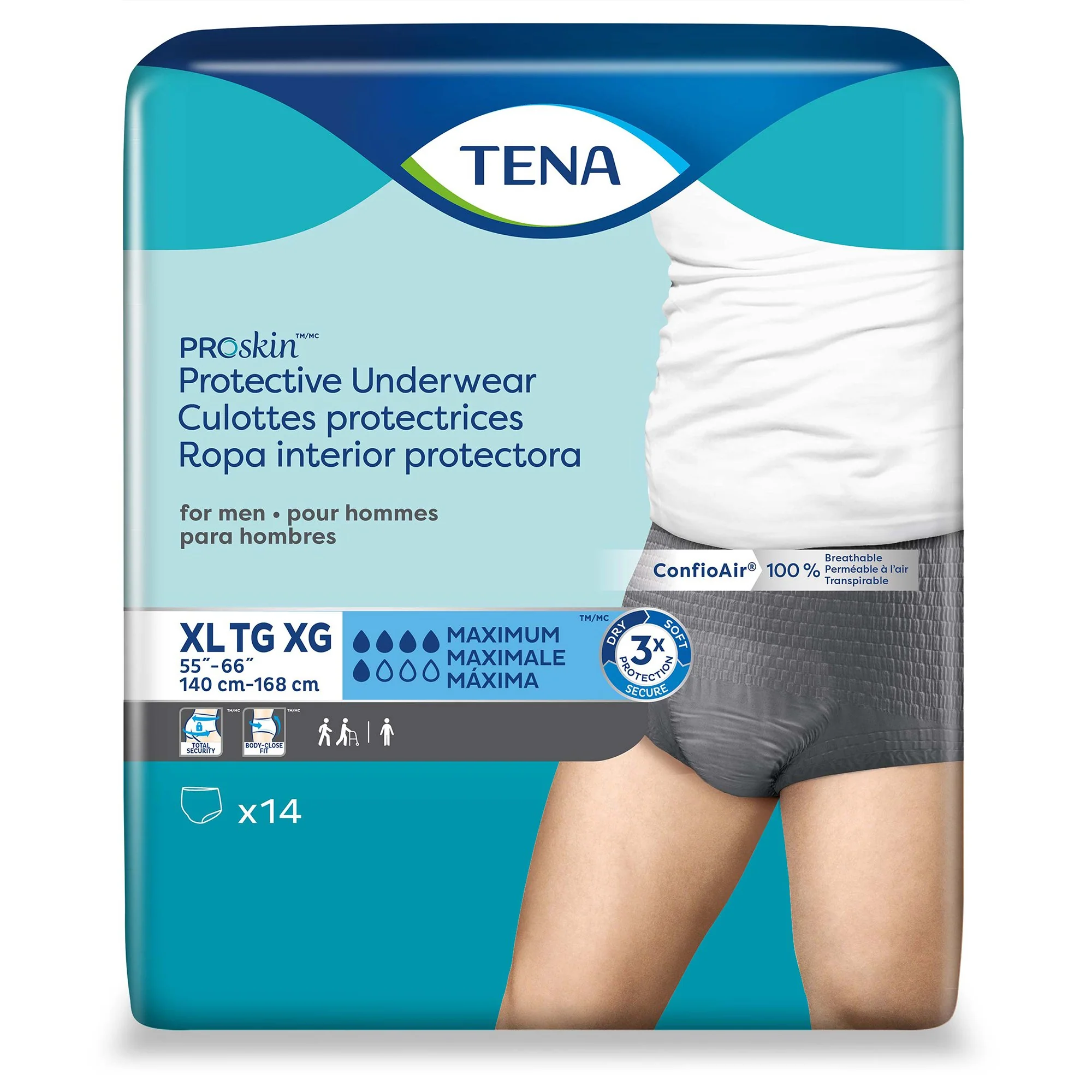 Essity HMS North America Inc Tena ProSkin Maximum Absorbent Underwear for Men, Extra Large (56/CS) - Image 3