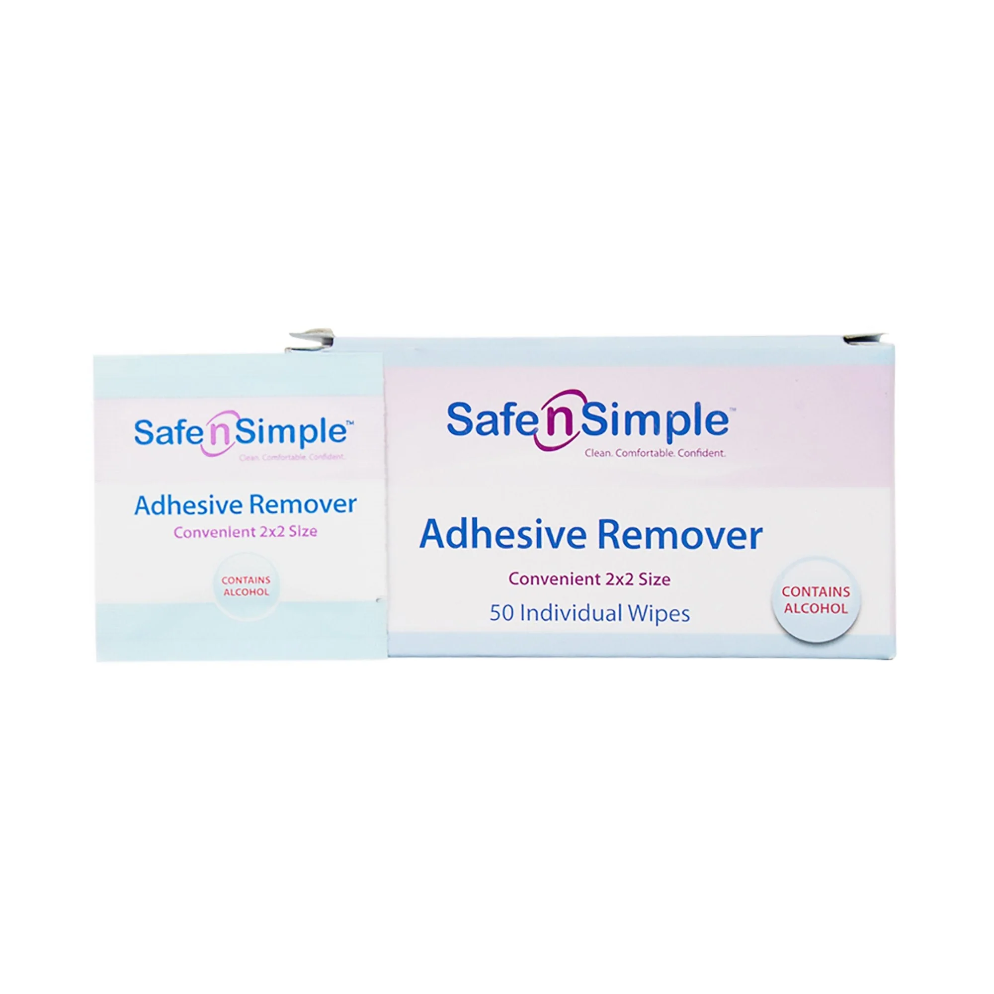 Safe N Simple Safe N Simple Adhesive Remover, 2 x 2 Inch Wipe (10000/CS) - Image 4
