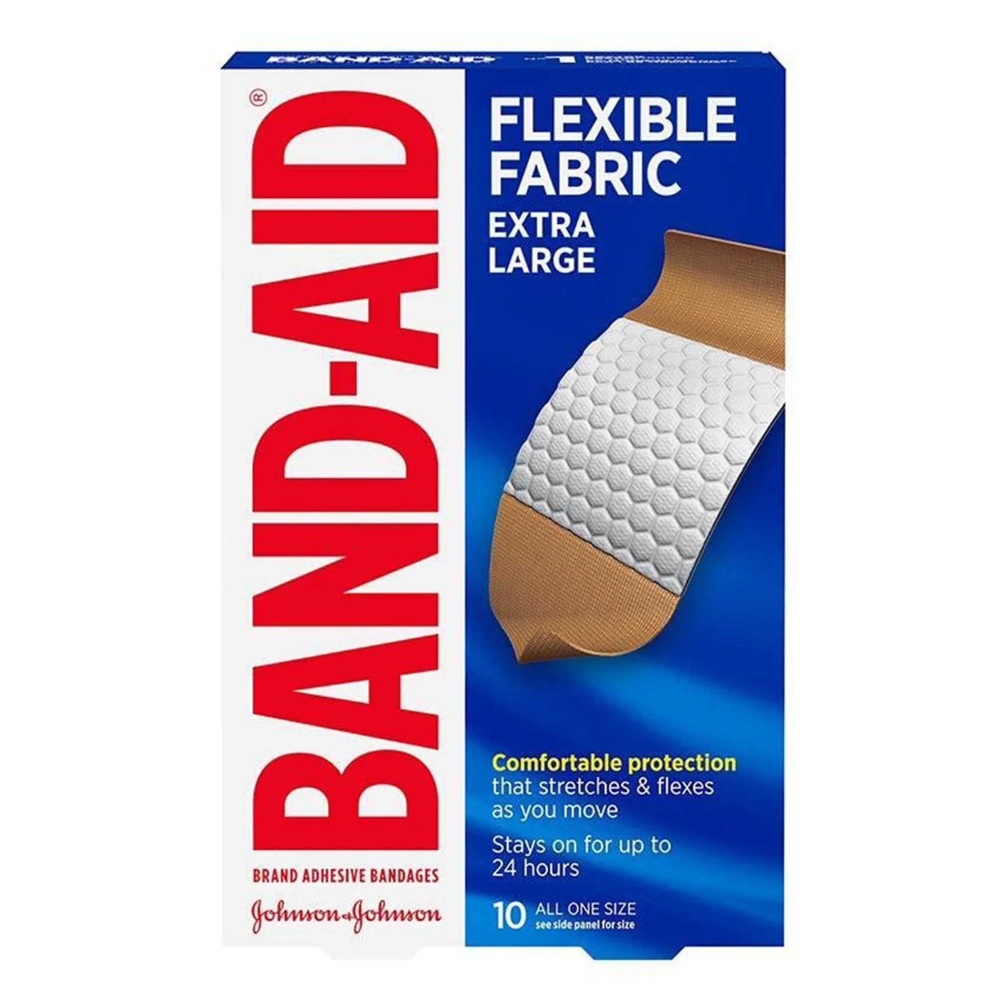 J & J Sales Band-Aid Flexible Fabric Adhesive Strip, Extra Large (10/BX)